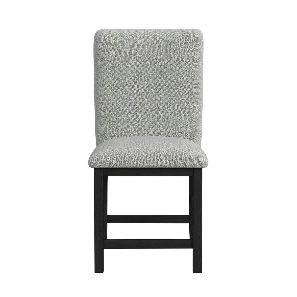 Portland Square Back Counter Stool with Grey Fabric in Black (2 Per Carton)