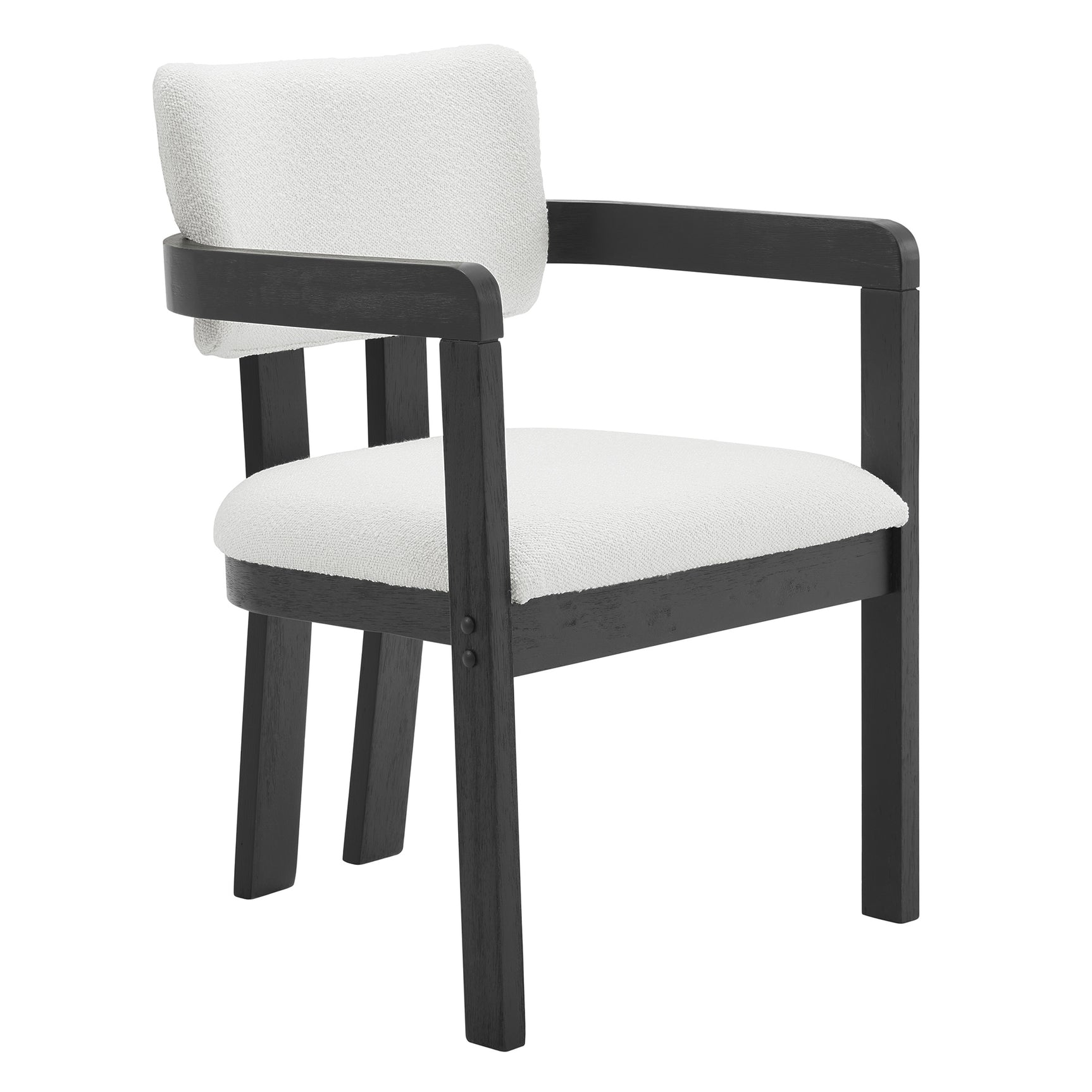Portland Arm Chair with Snow White Fabric in Black (2 Per Carton) - Tampa Furniture Outlet