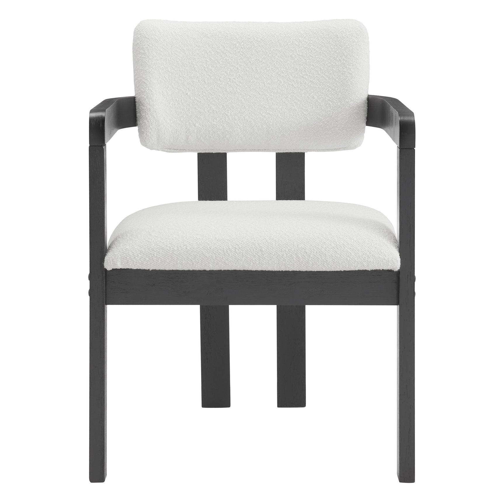 Portland Arm Chair with Snow White Fabric in Black (2 Per Carton) - Tampa Furniture Outlet