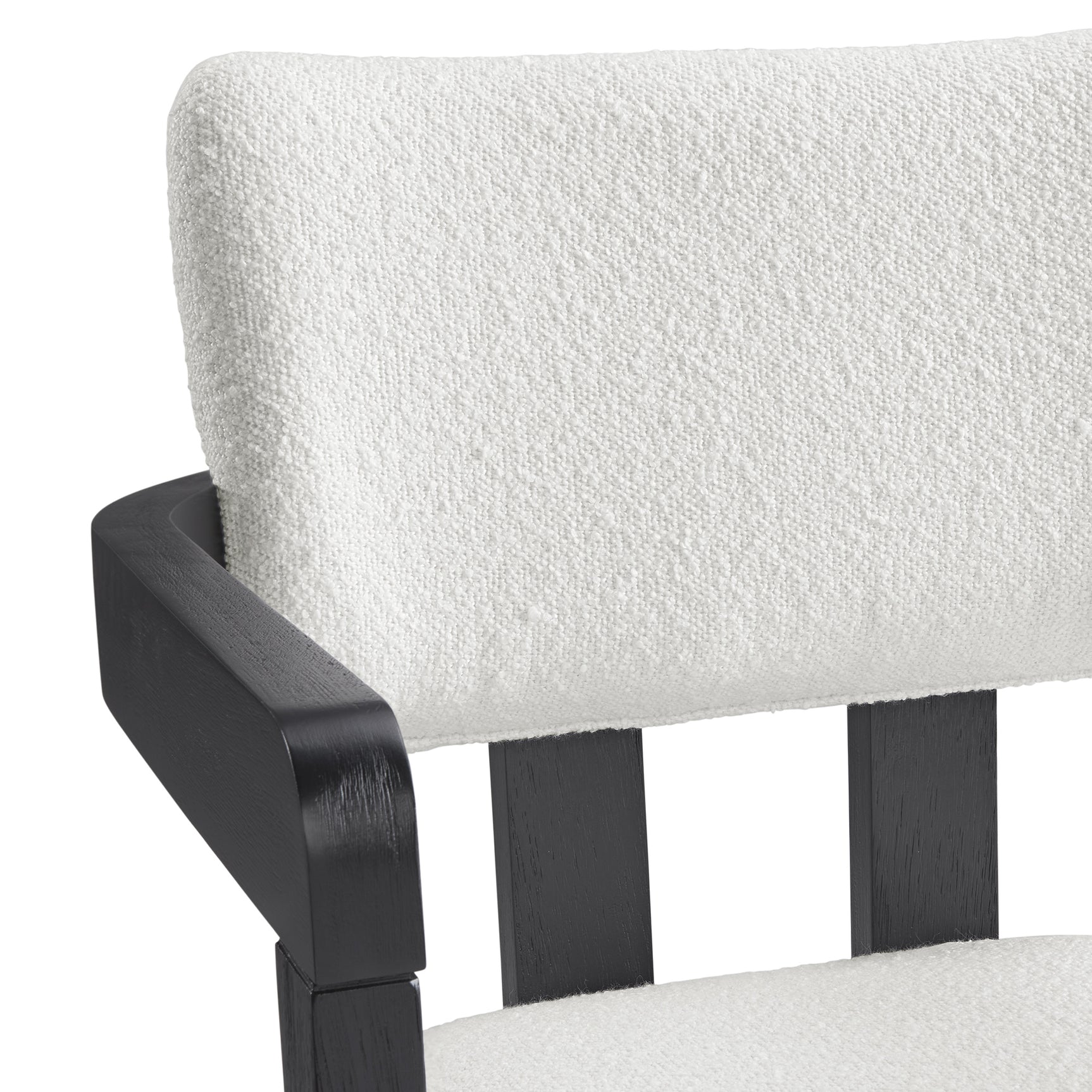 Portland Arm Chair with Snow White Fabric in Black (2 Per Carton) - Tampa Furniture Outlet