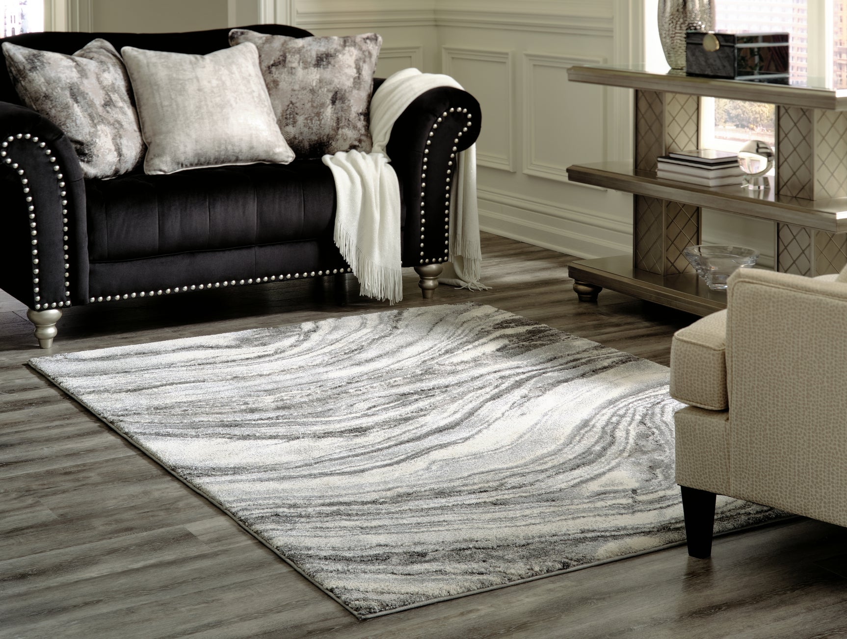Tampa Furniture Outlet - Ashley Furniture - Wysdale Rug - 7'10" x 10'3" Rug / Ivory/Gray - R404901