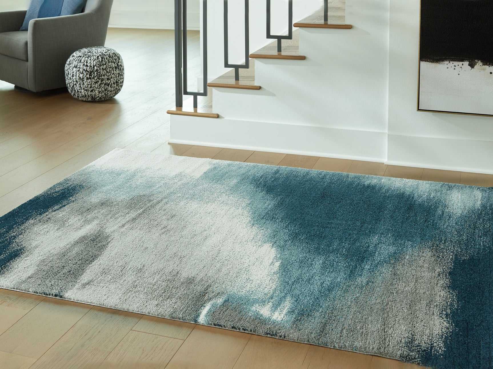 Tampa Furniture Outlet - Ashley Furniture - Brentward Rug - 5' x 7' Rug / Blue/Gray/Ivory - R407082