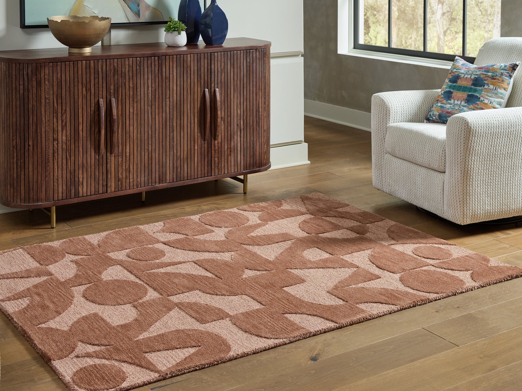 Tampa Furniture Outlet - Ashley Furniture - Perrenton Rug - 5' x 7' Rug / Clay - R407202