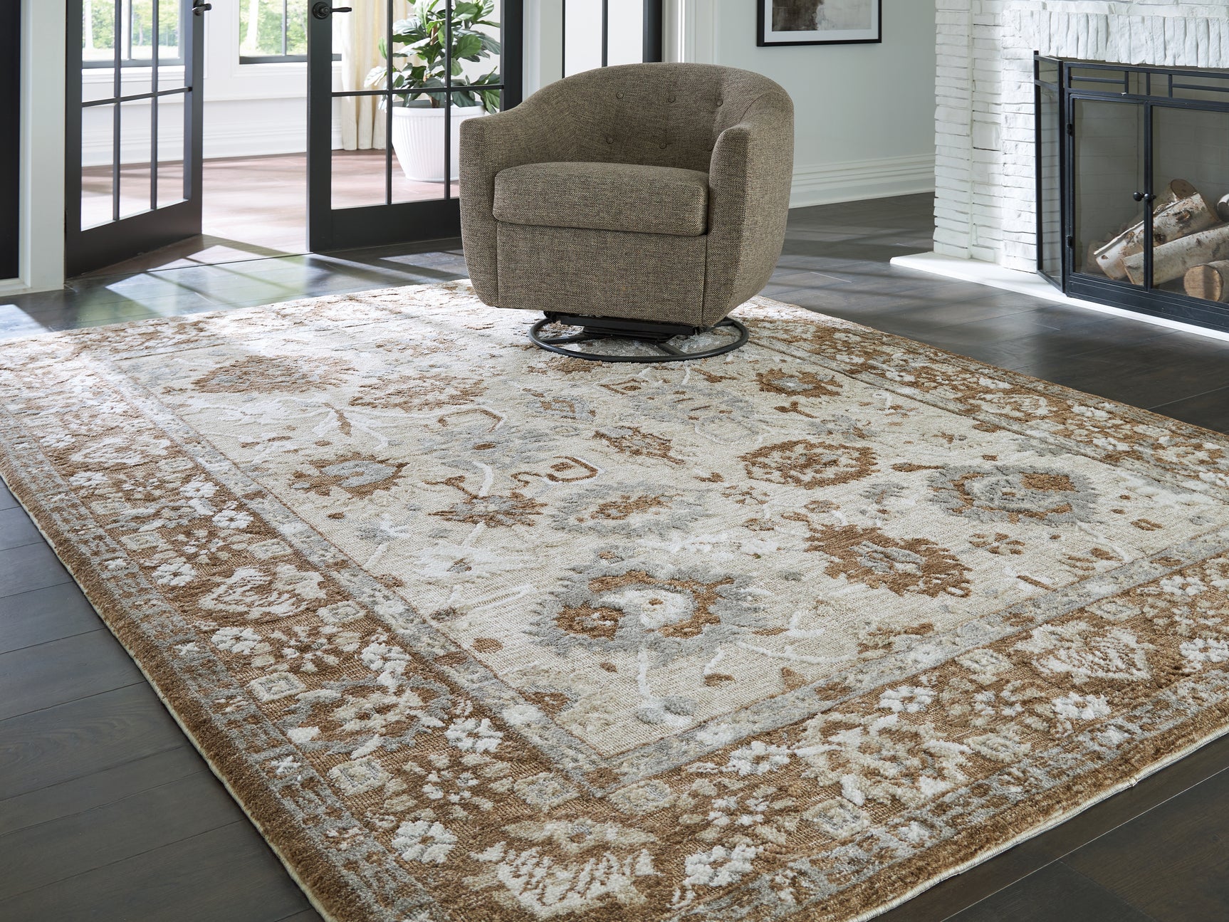 Tampa Furniture Outlet - Ashley Furniture - Ainswick Rug - Memory Foam Large Rug / Brown/Beige/Gray - R407881
