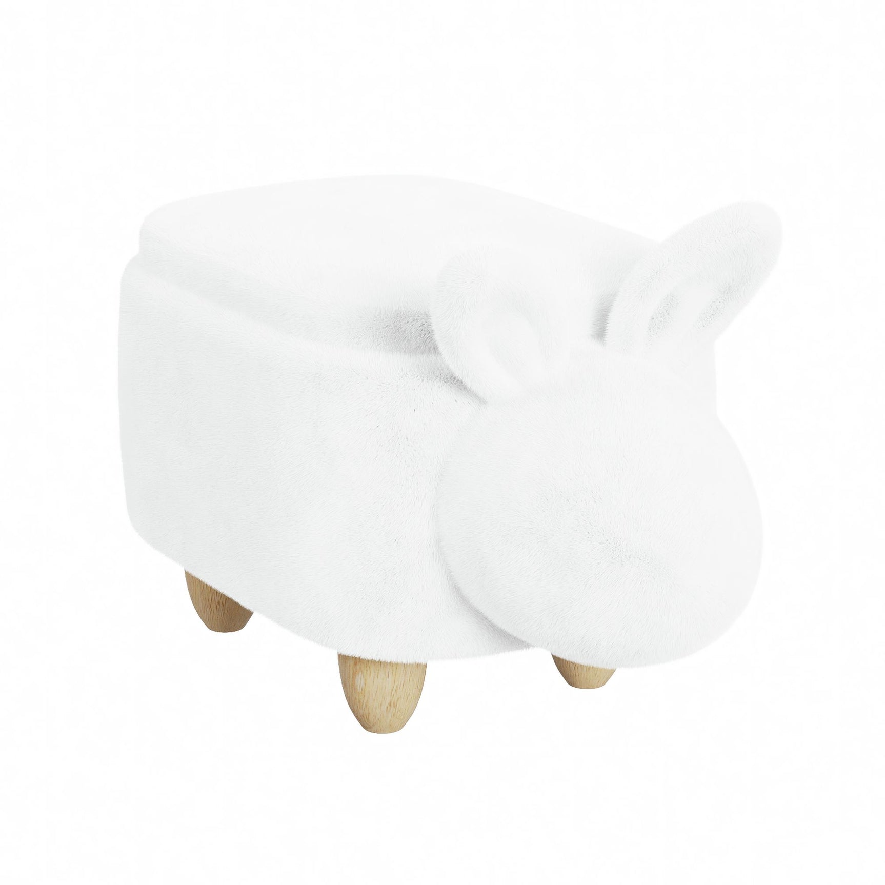 Rabbit Storage Stool in White - Tampa Furniture Outlet