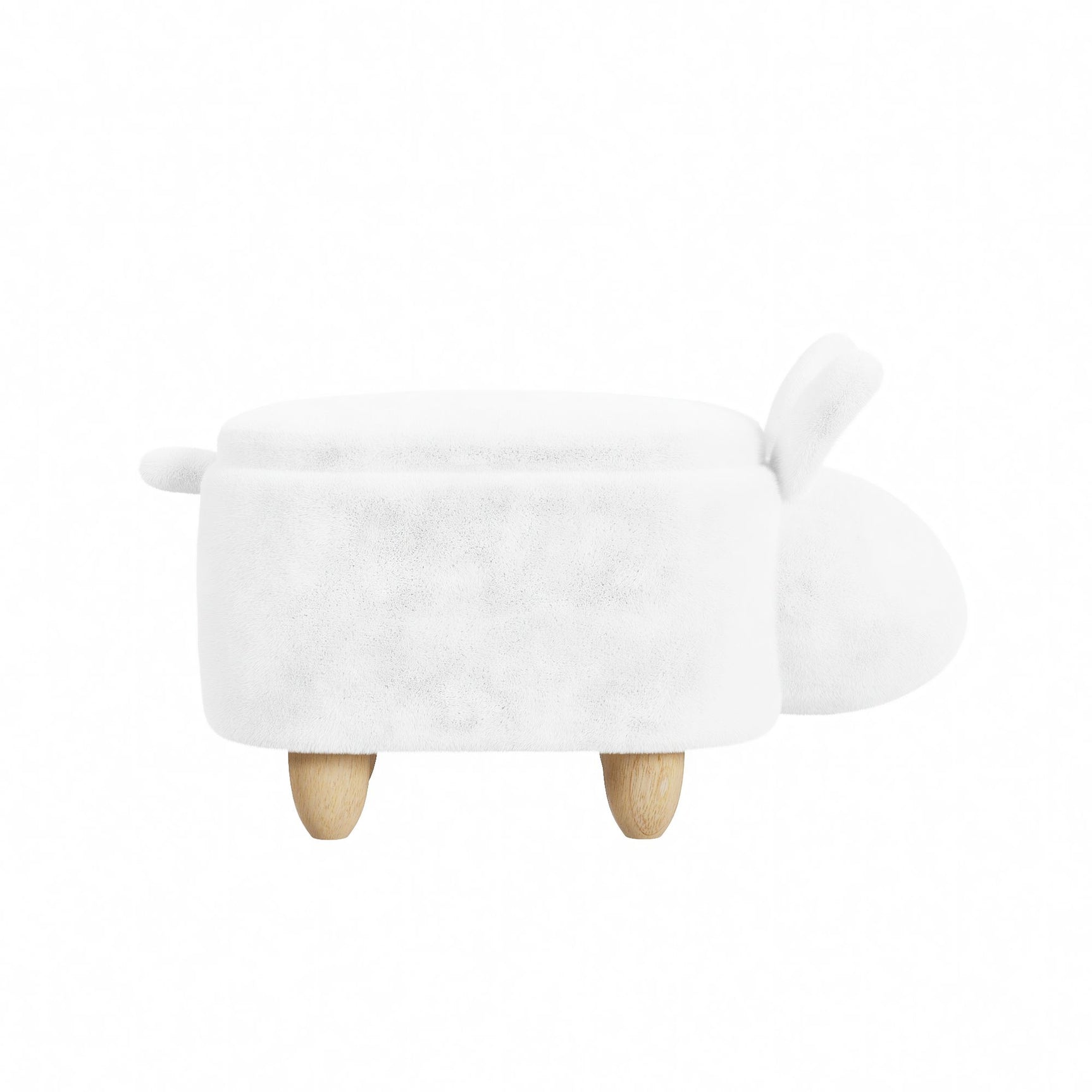 Rabbit Storage Stool in White - Tampa Furniture Outlet