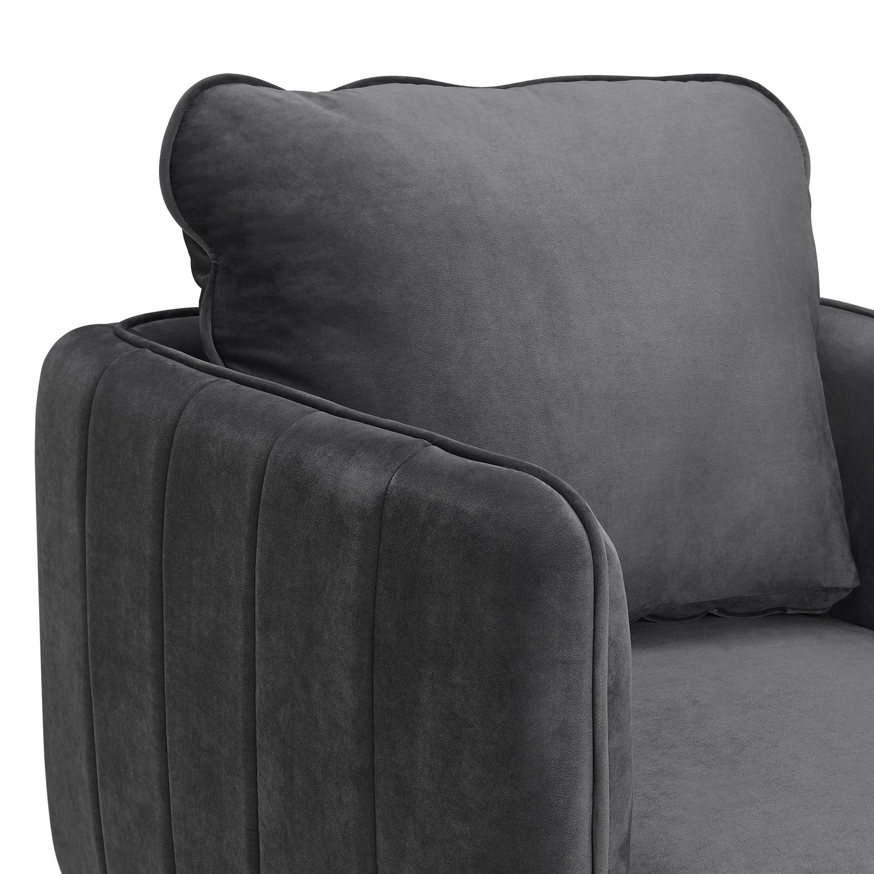 Rae Chair in Lavish 152 Grey Velvet - Tampa Furniture Outlet