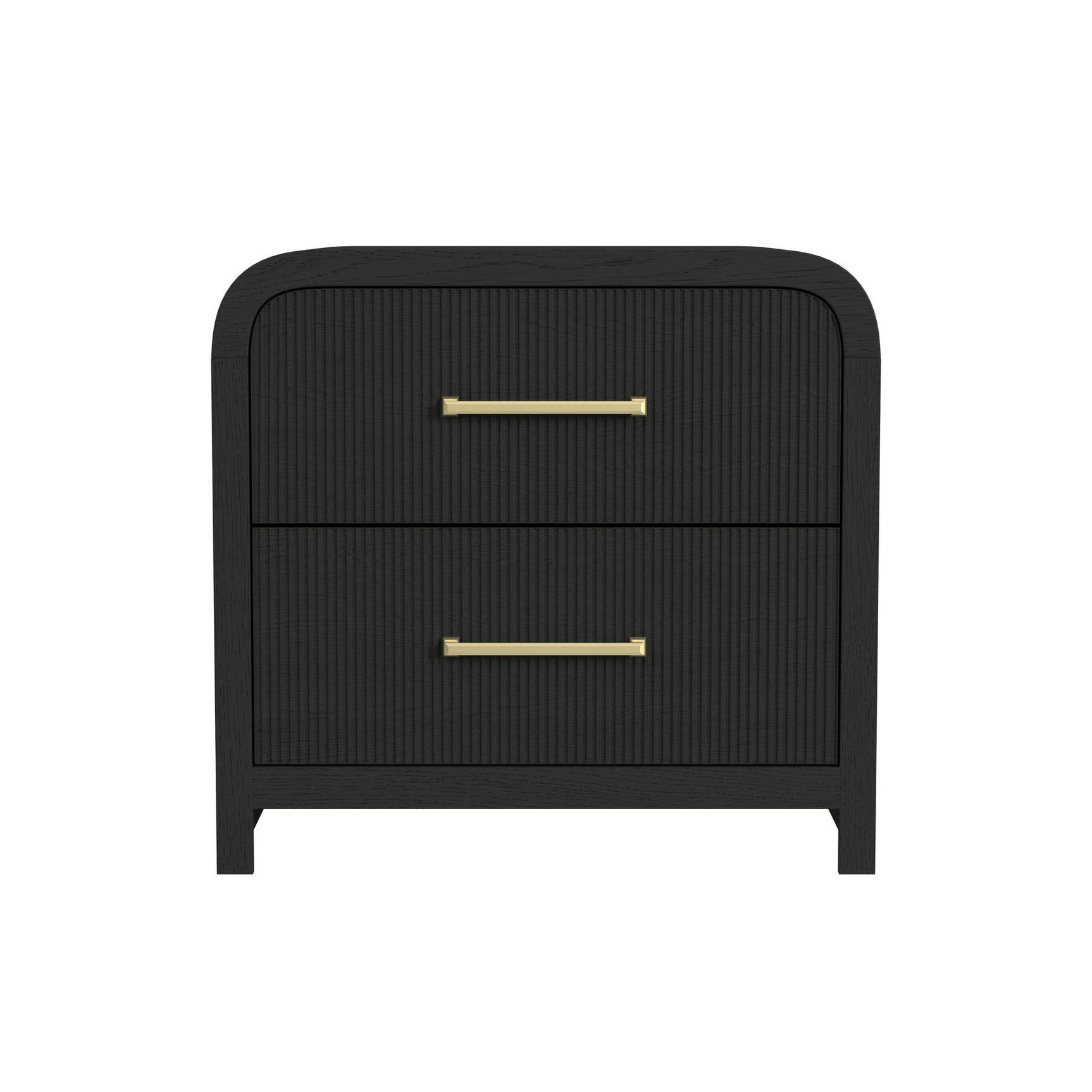 Ridgemont 2-Drawer Nightstand with USB in Black with Grain - Tampa Furniture Outlet