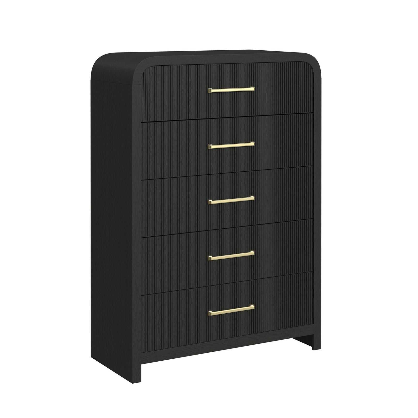 Ridgemont 5-Drawer Chest in Black with Grain
