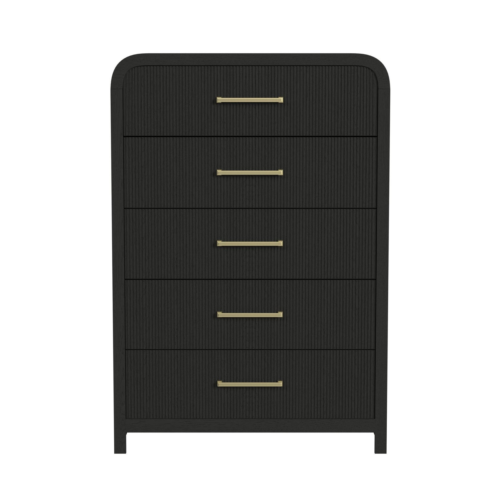 Ridgemont 5-Drawer Chest in Black with Grain