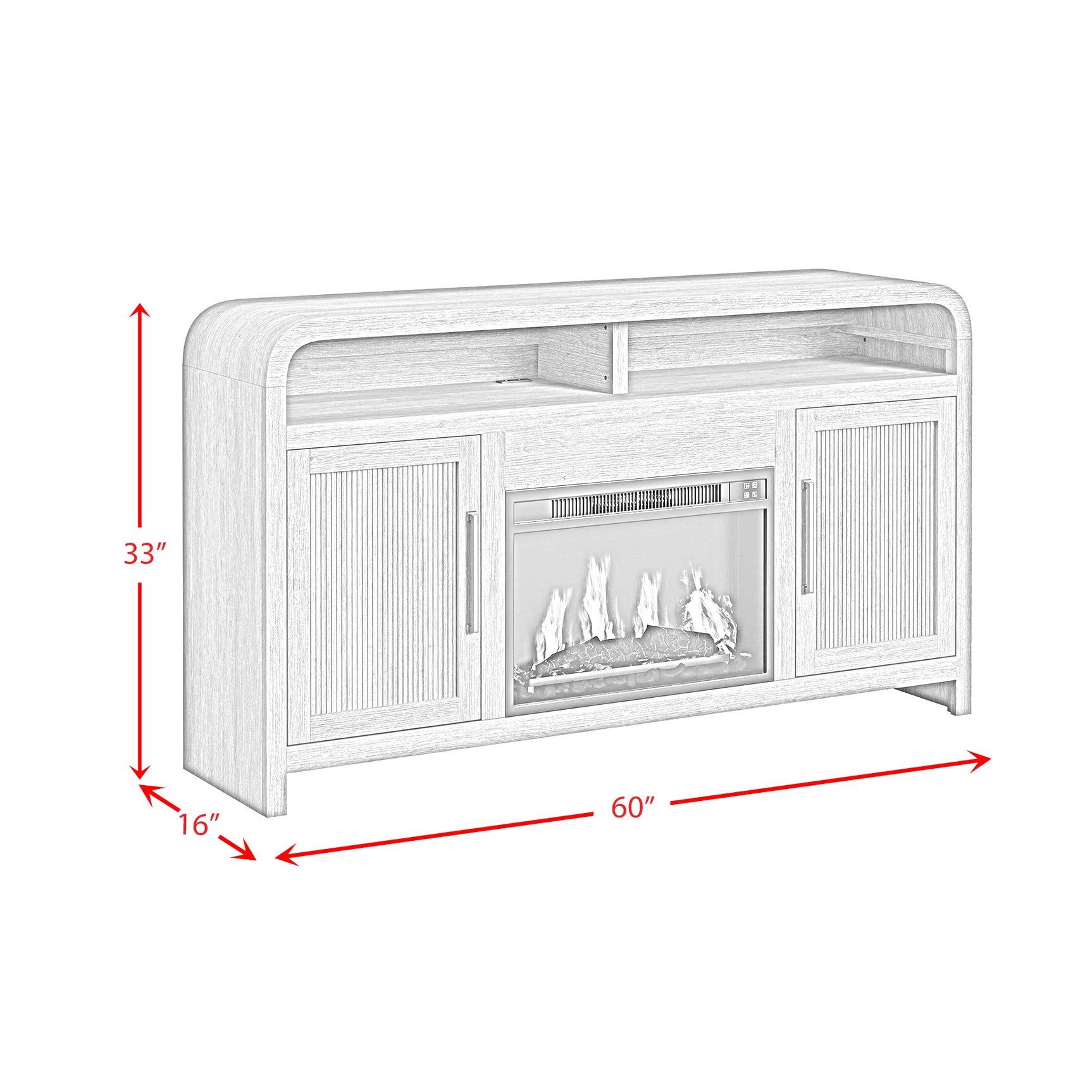 Ridgemont Complete 60" Fireplace Cabinet in Natural - Single Pack