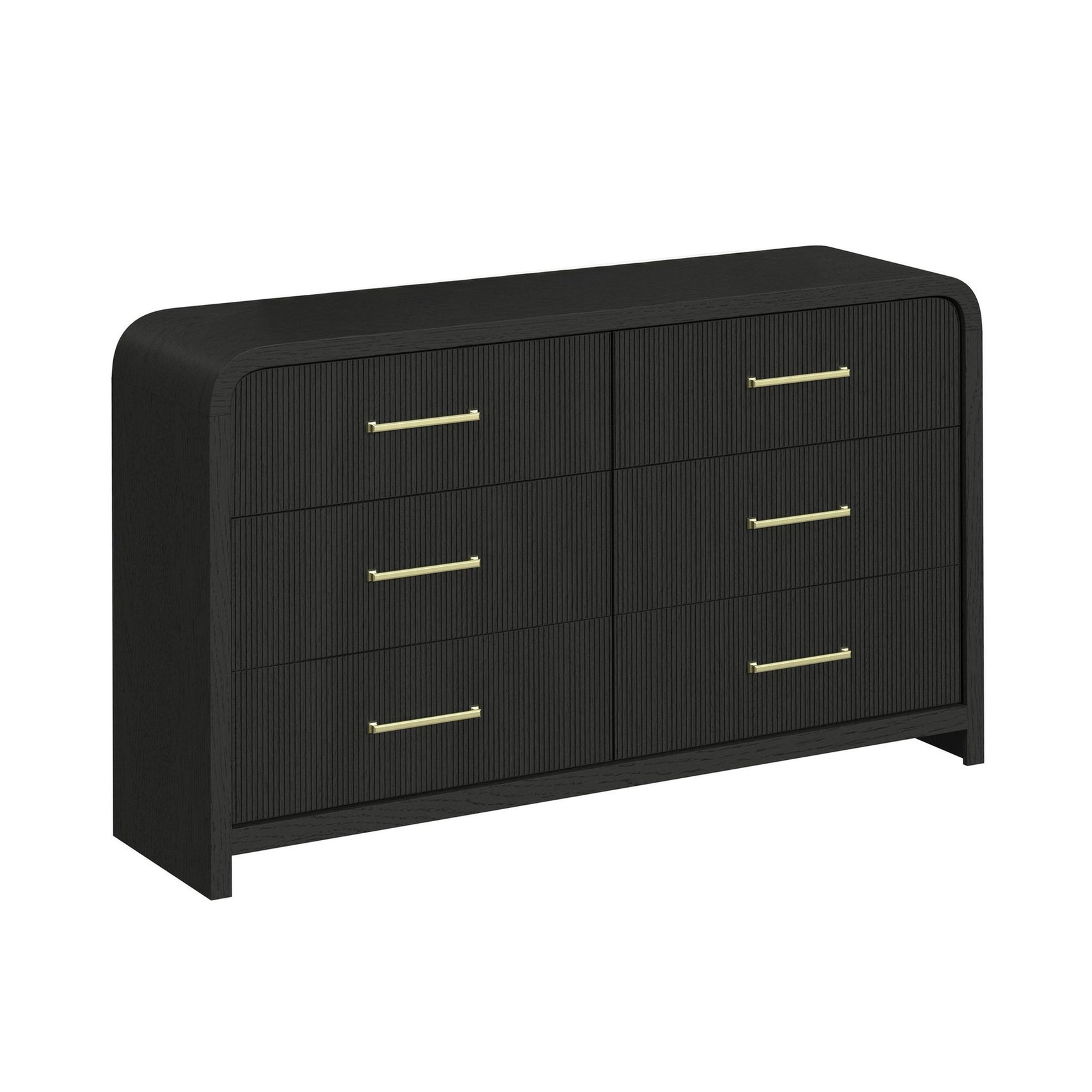 Ridgemont 6-Drawer Dresser in Black with Grain