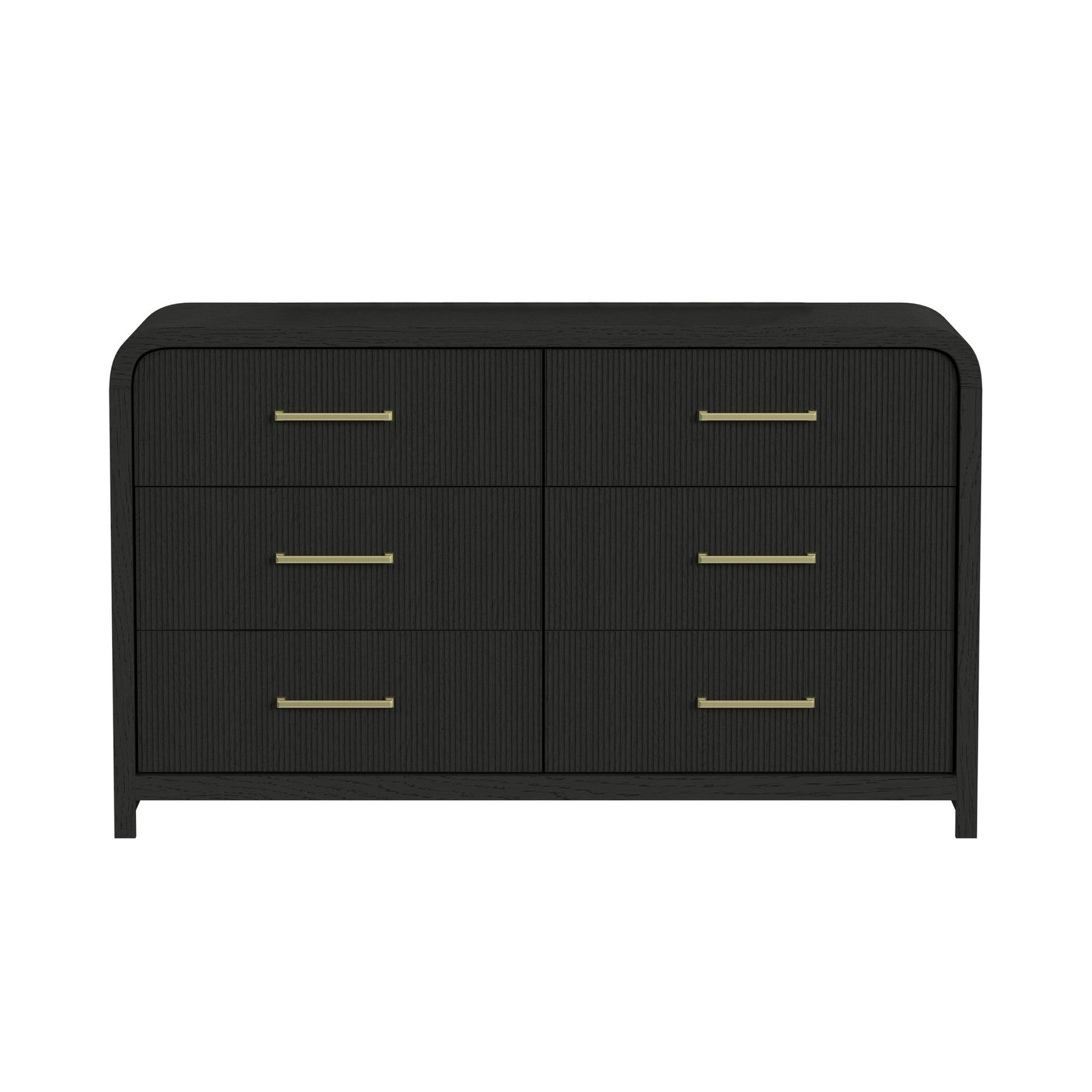 Ridgemont 6-Drawer Dresser in Black with Grain