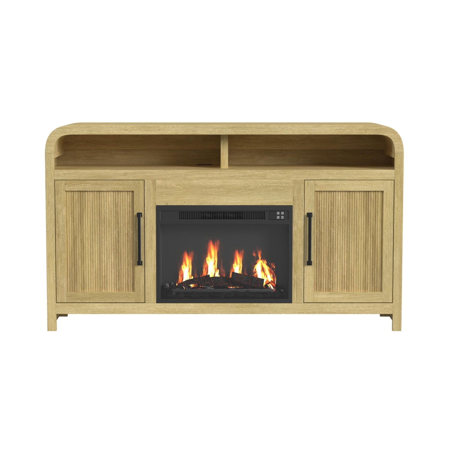 Ridgemont Complete 60" Fireplace Cabinet in Natural - Single Pack