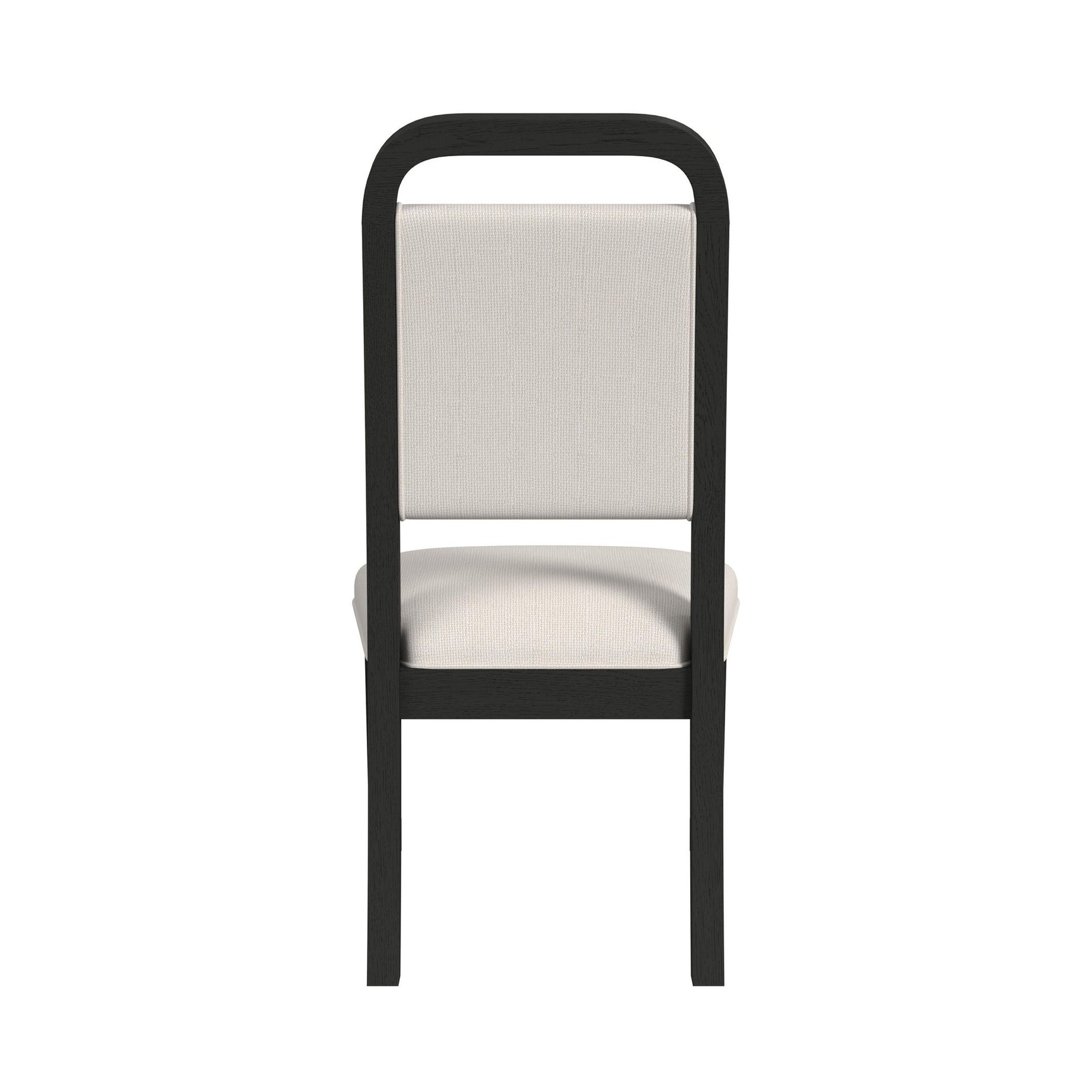 Ridgemont Dining Side Chair with White Fabric in Black with Grain (2 Per Carton)