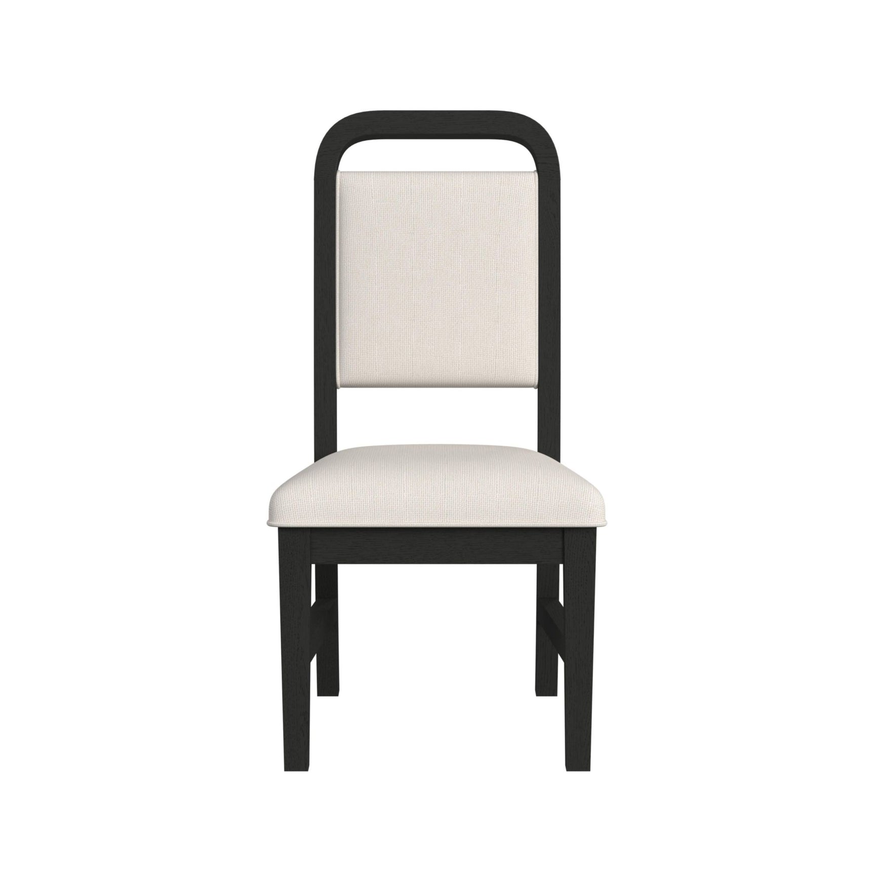 Ridgemont Dining Side Chair with White Fabric in Black with Grain (2 Per Carton) - Tampa Furniture Outlet