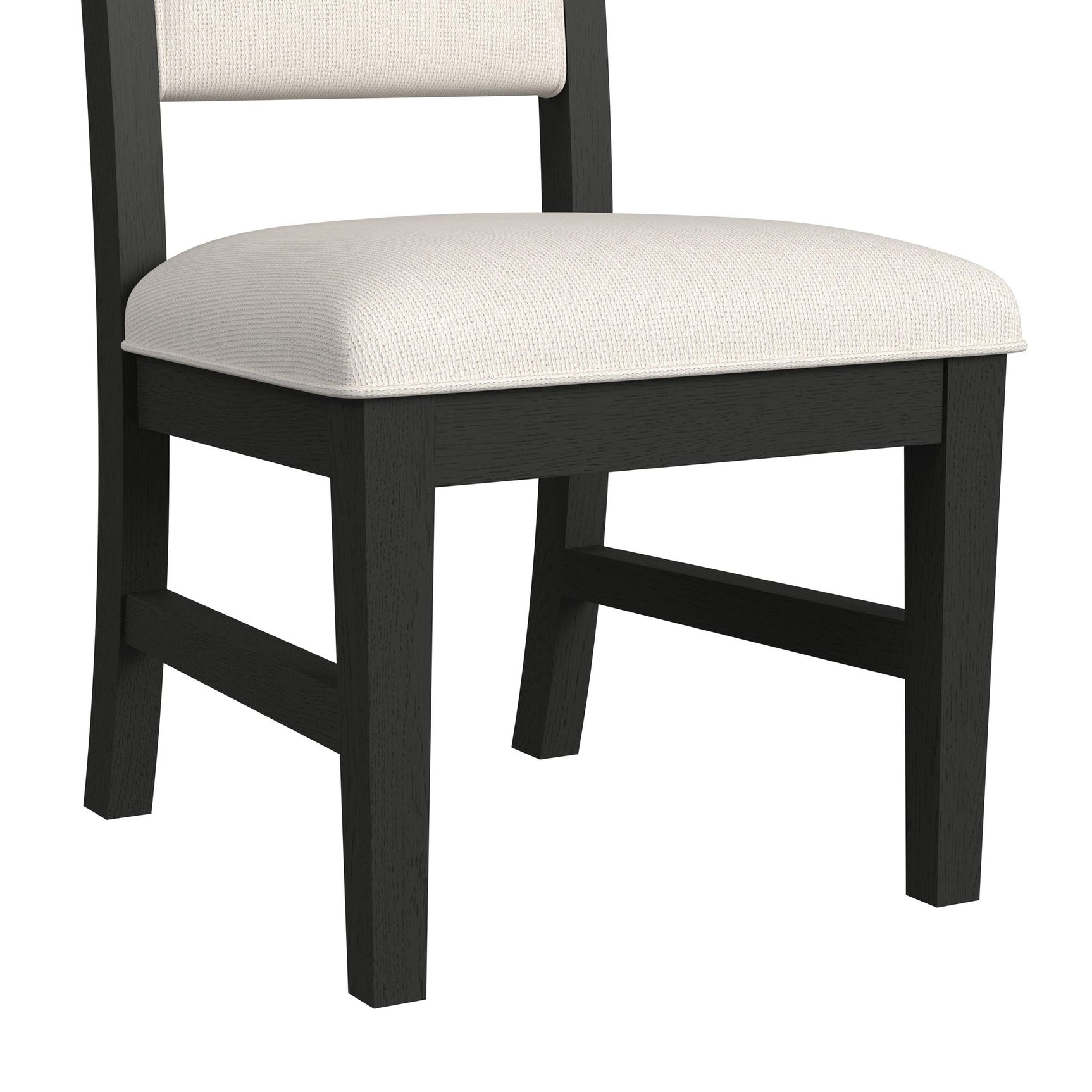 Ridgemont Dining Side Chair with White Fabric in Black with Grain (2 Per Carton) - Tampa Furniture Outlet