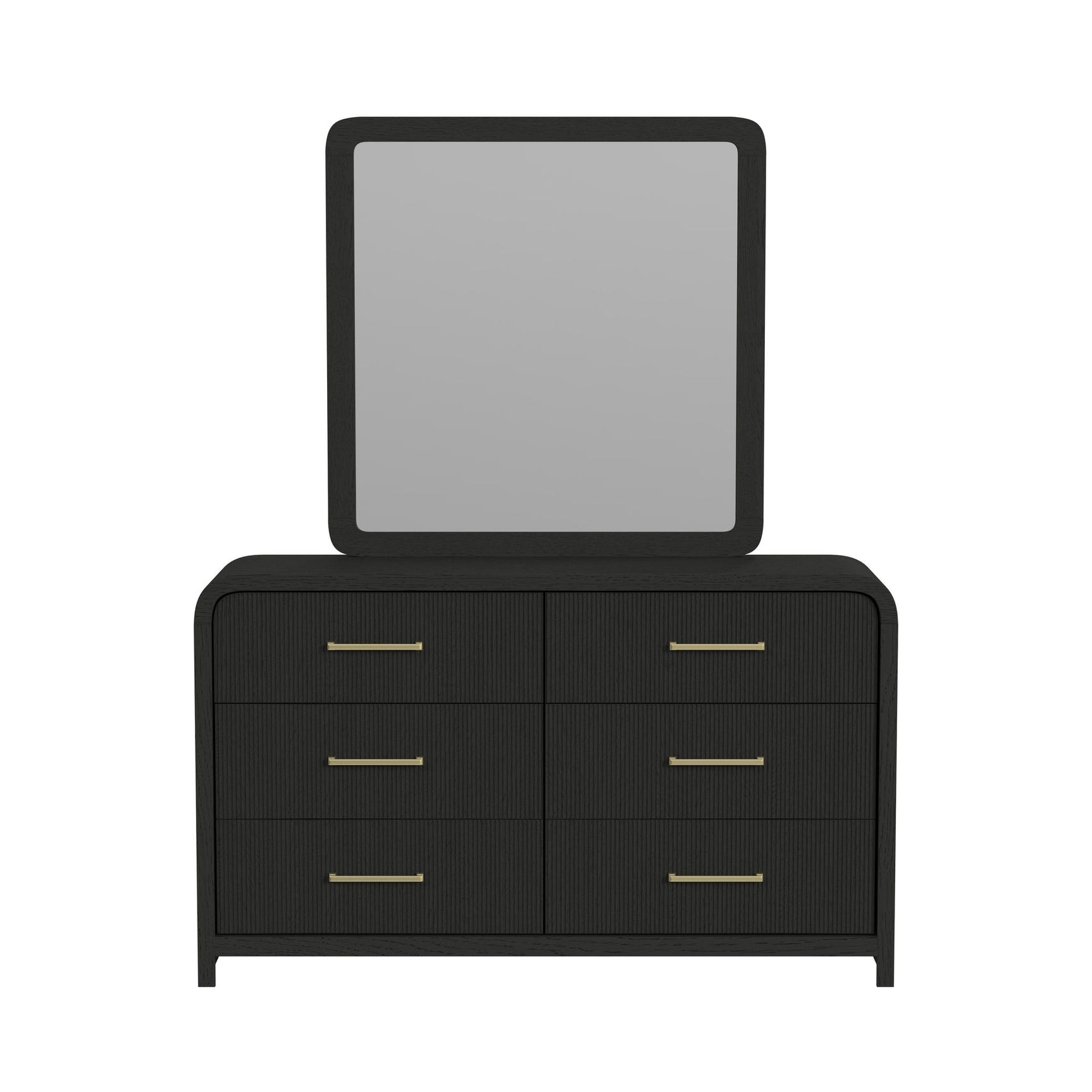 Ridgemont Dresser and Mirror Set in Black with Grain - Tampa Furniture Outlet