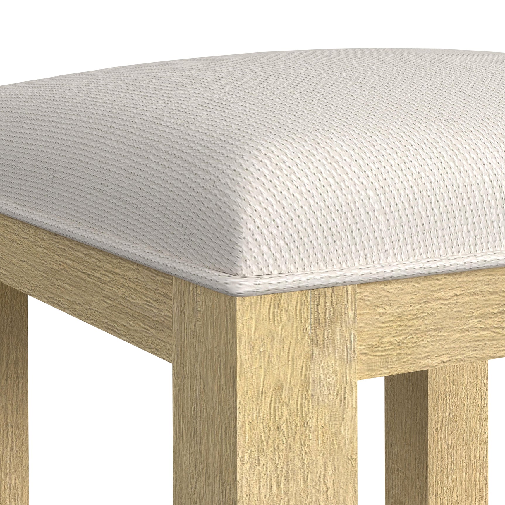 Ridgemont Dressing Stool with White Fabric in Natural - Tampa Furniture Outlet