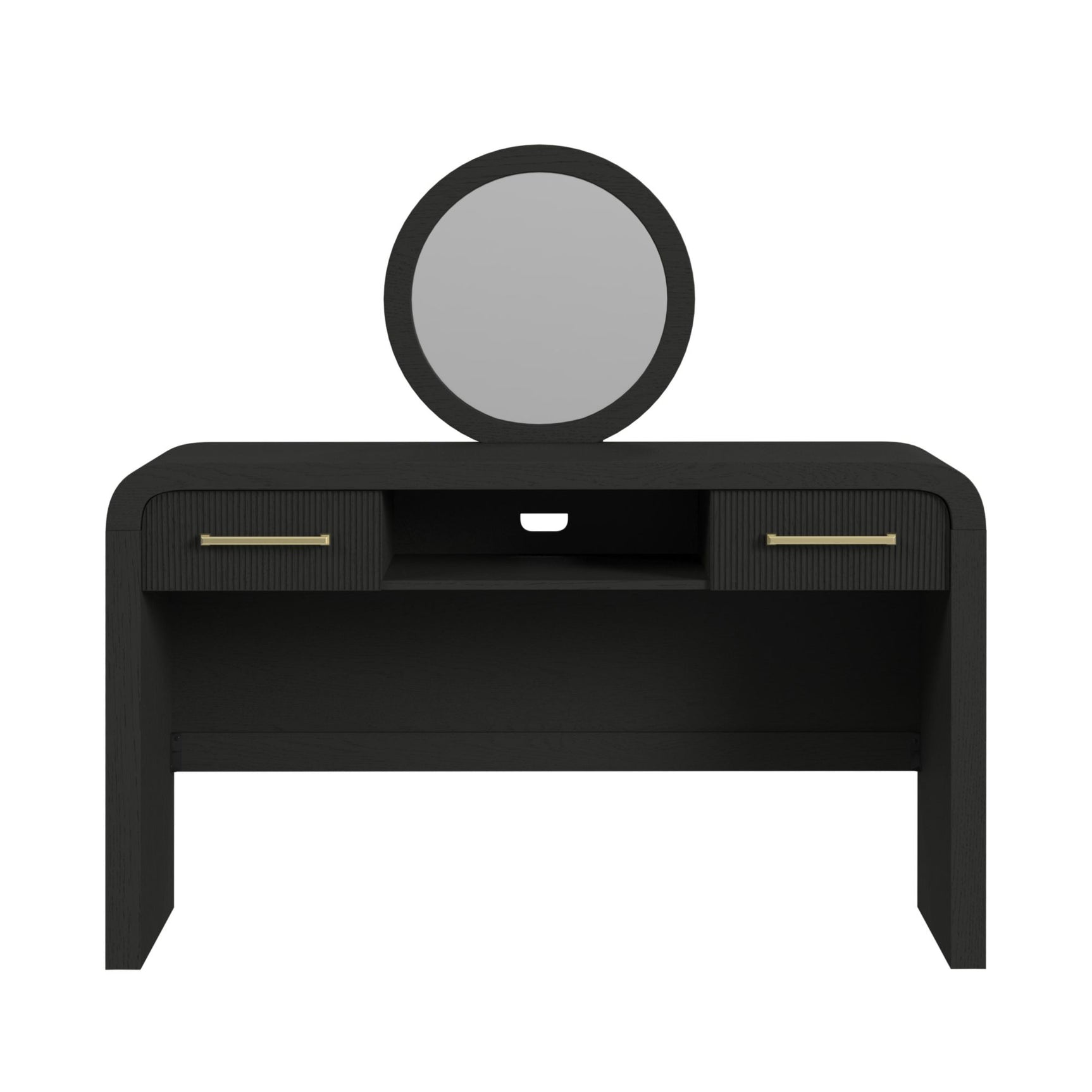 Ridgemont Dressing Table and Mirror in Black with Grain - Tampa Furniture Outlet