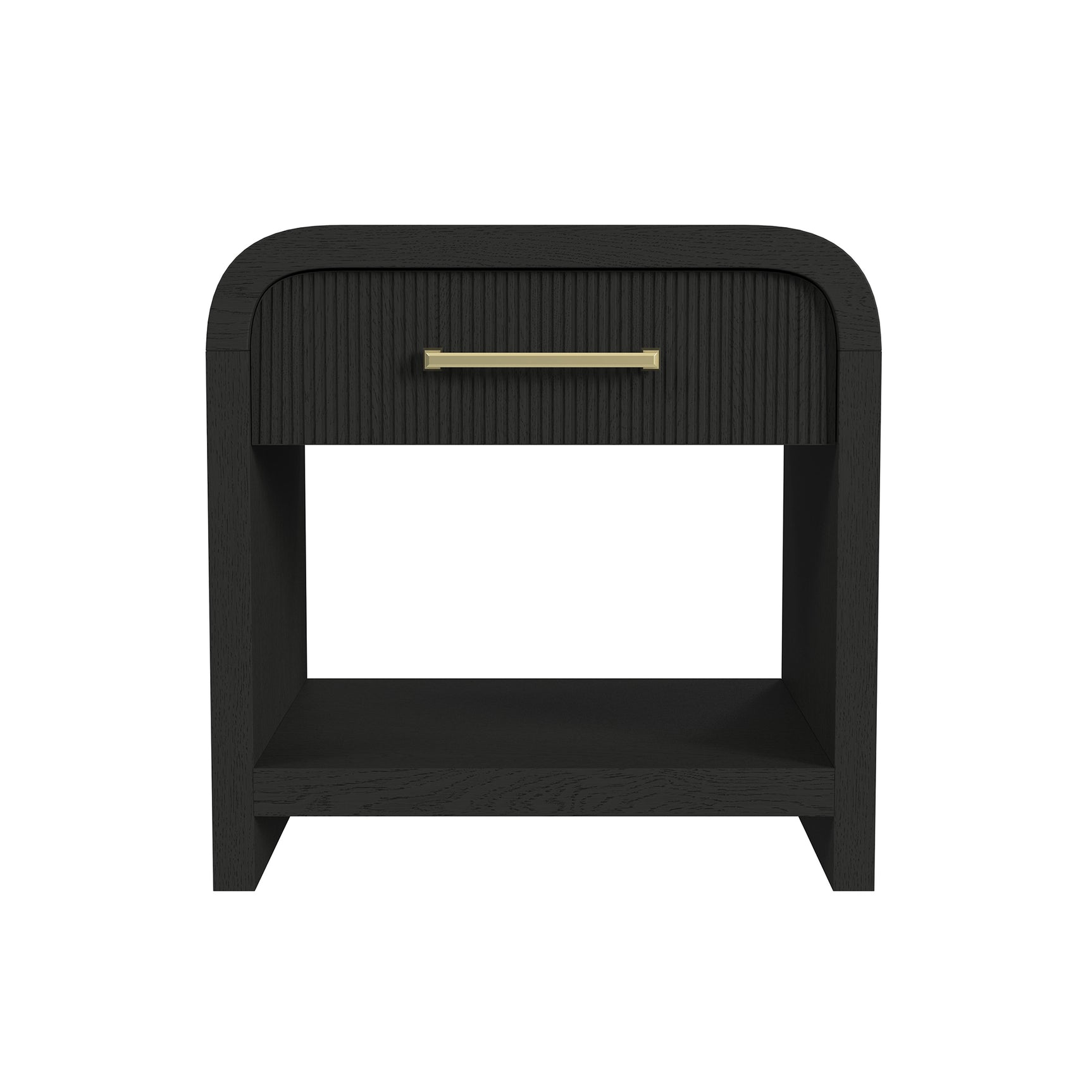 Ridgemont End Table with USB in Black with Grain - Tampa Furniture Outlet