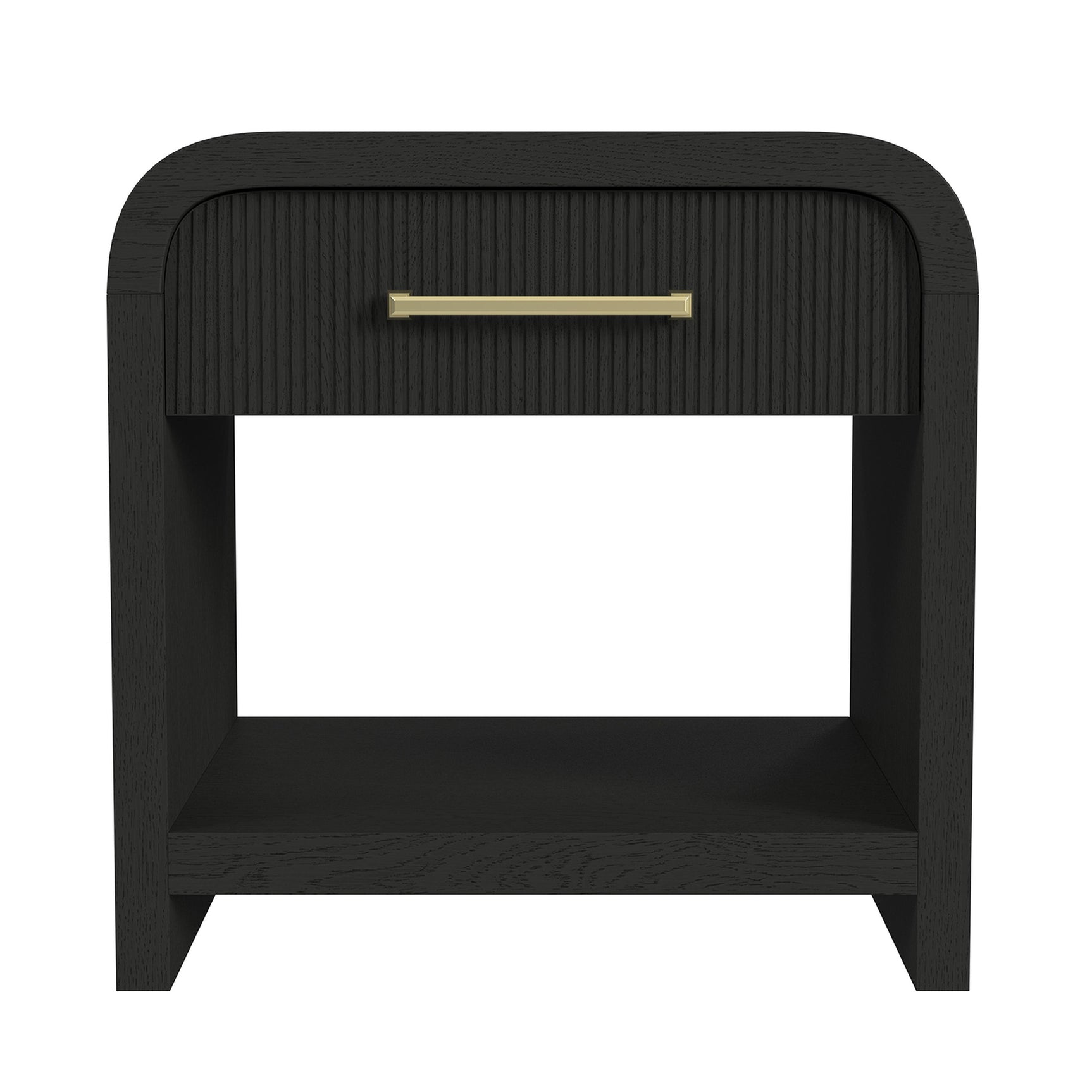 Ridgemont End Table with USB in Black with Grain