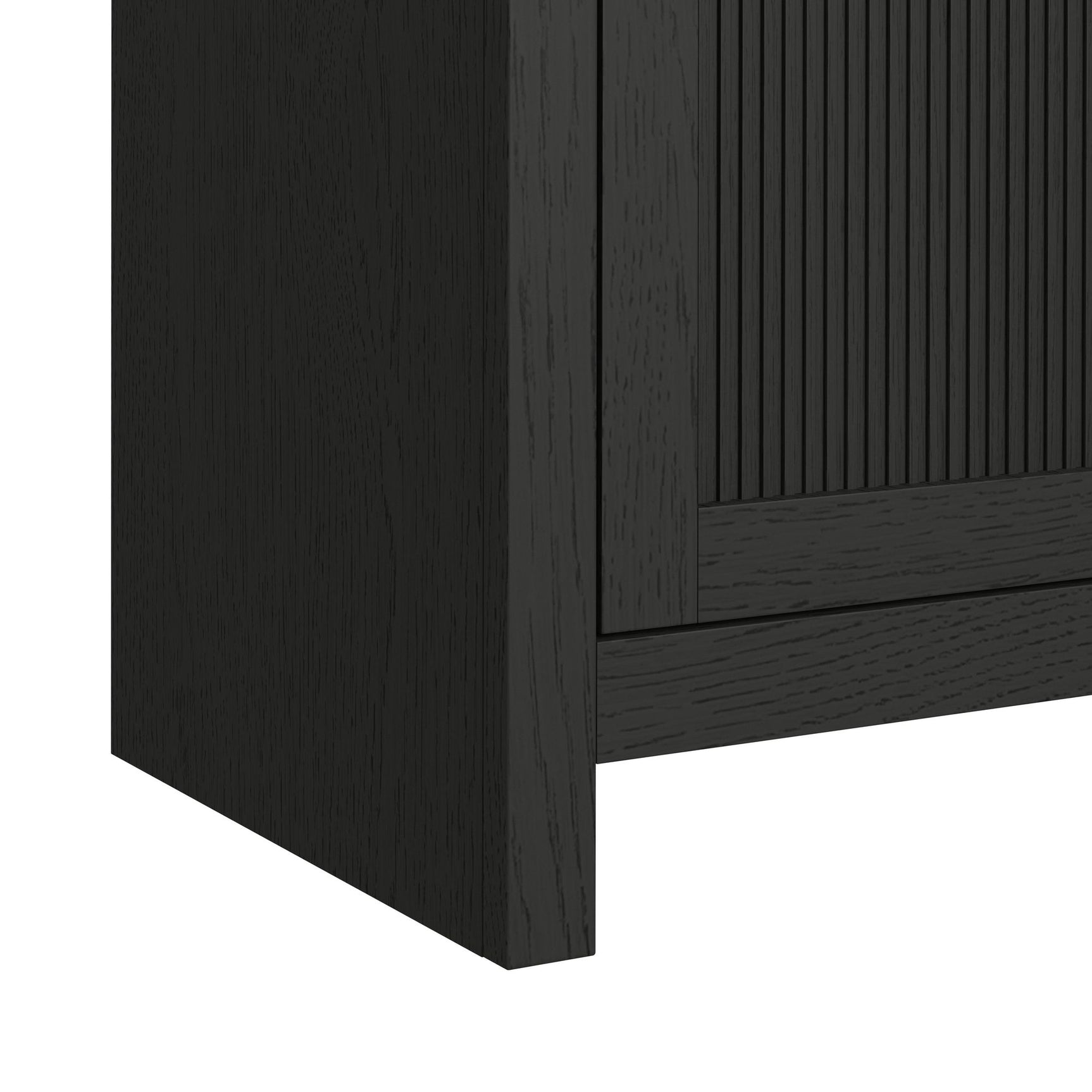 Ridgemont Complete 60" Fireplace Cabinet in Black with Grain - Single Pack