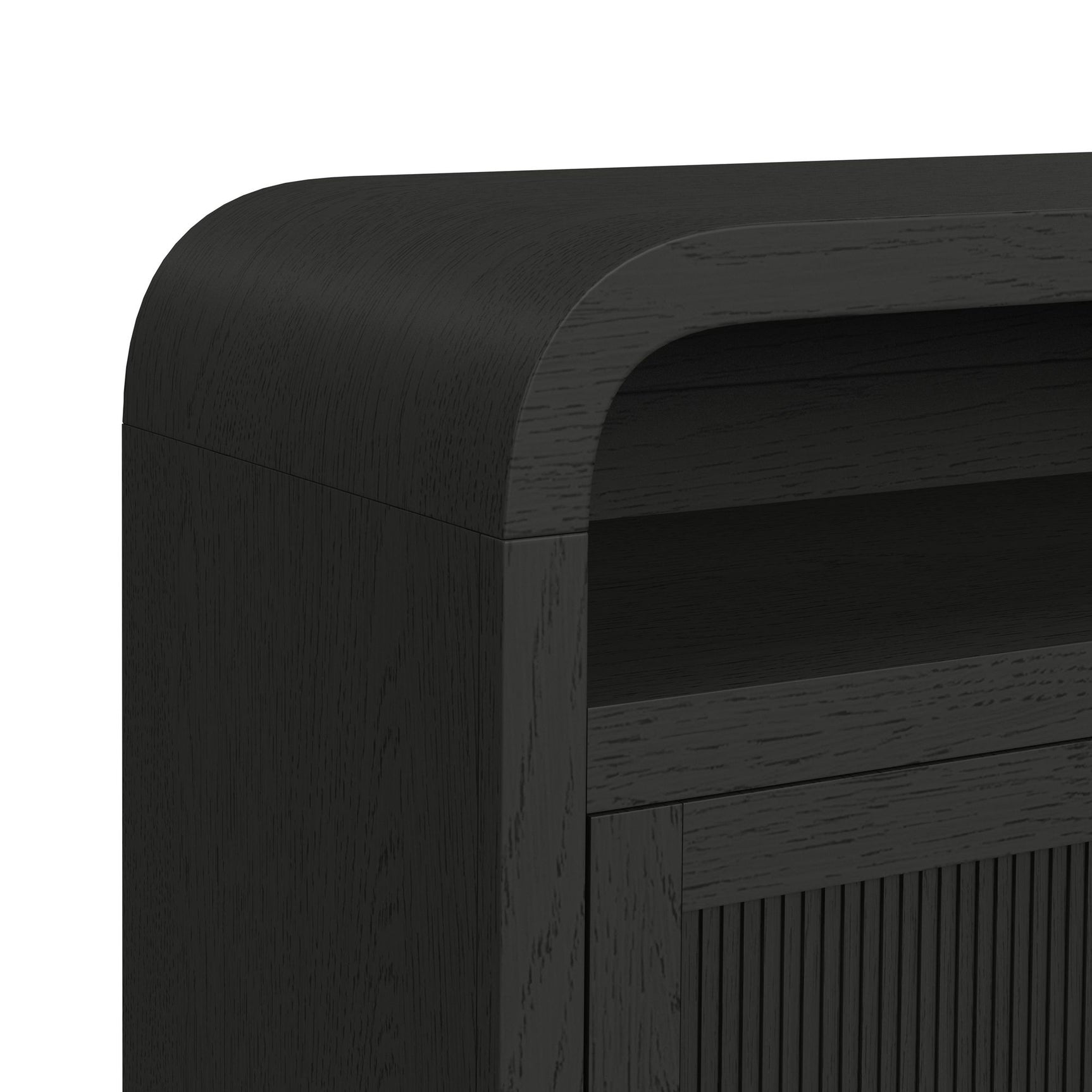 Ridgemont Complete 60" Fireplace Cabinet in Black with Grain - Single Pack