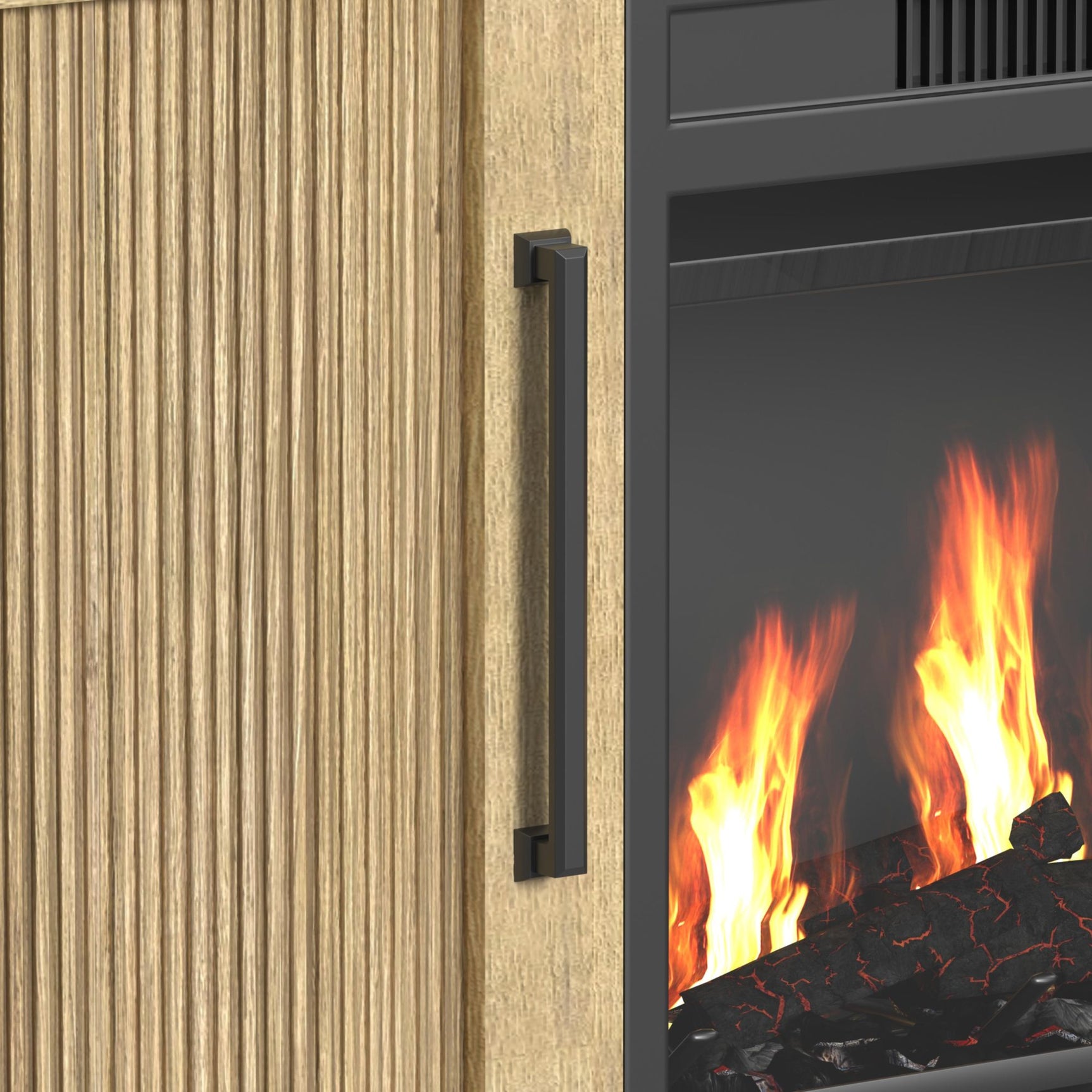 Ridgemont Complete 60" Fireplace Cabinet in Natural - Single Pack