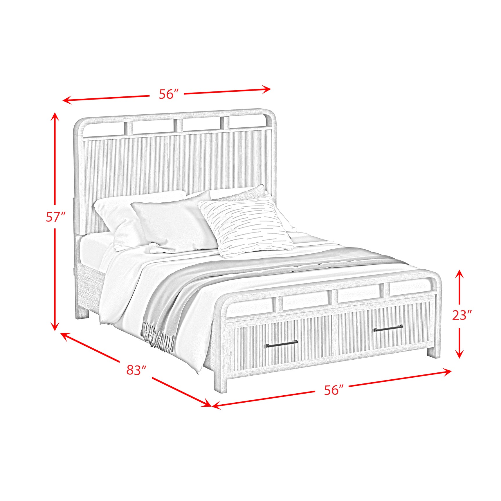 Ridgemont Full Storage Bed in Natural