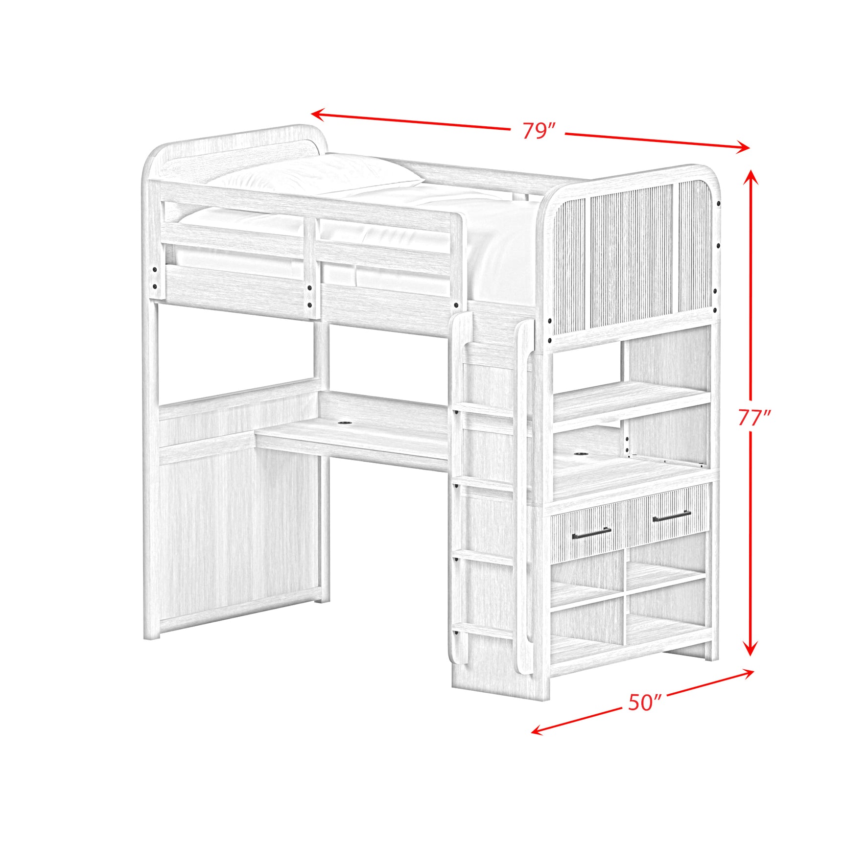 Ridgemont Loft Complete Bunk Bed in Natural
