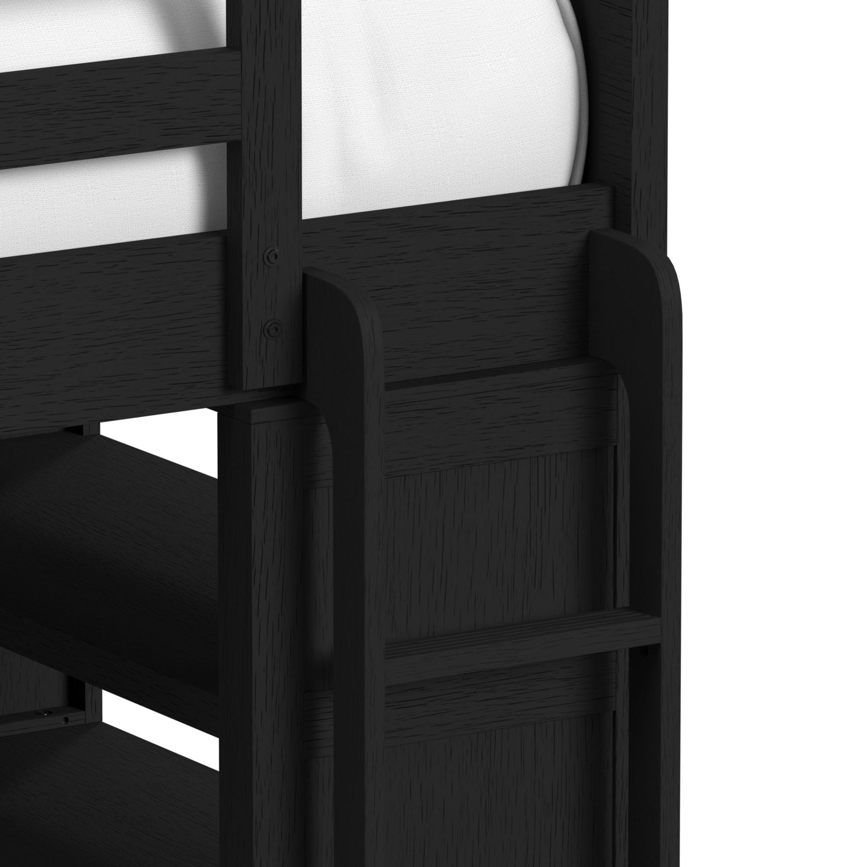 Ridgemont Loft Complete Bunk Bed in Black with Grain