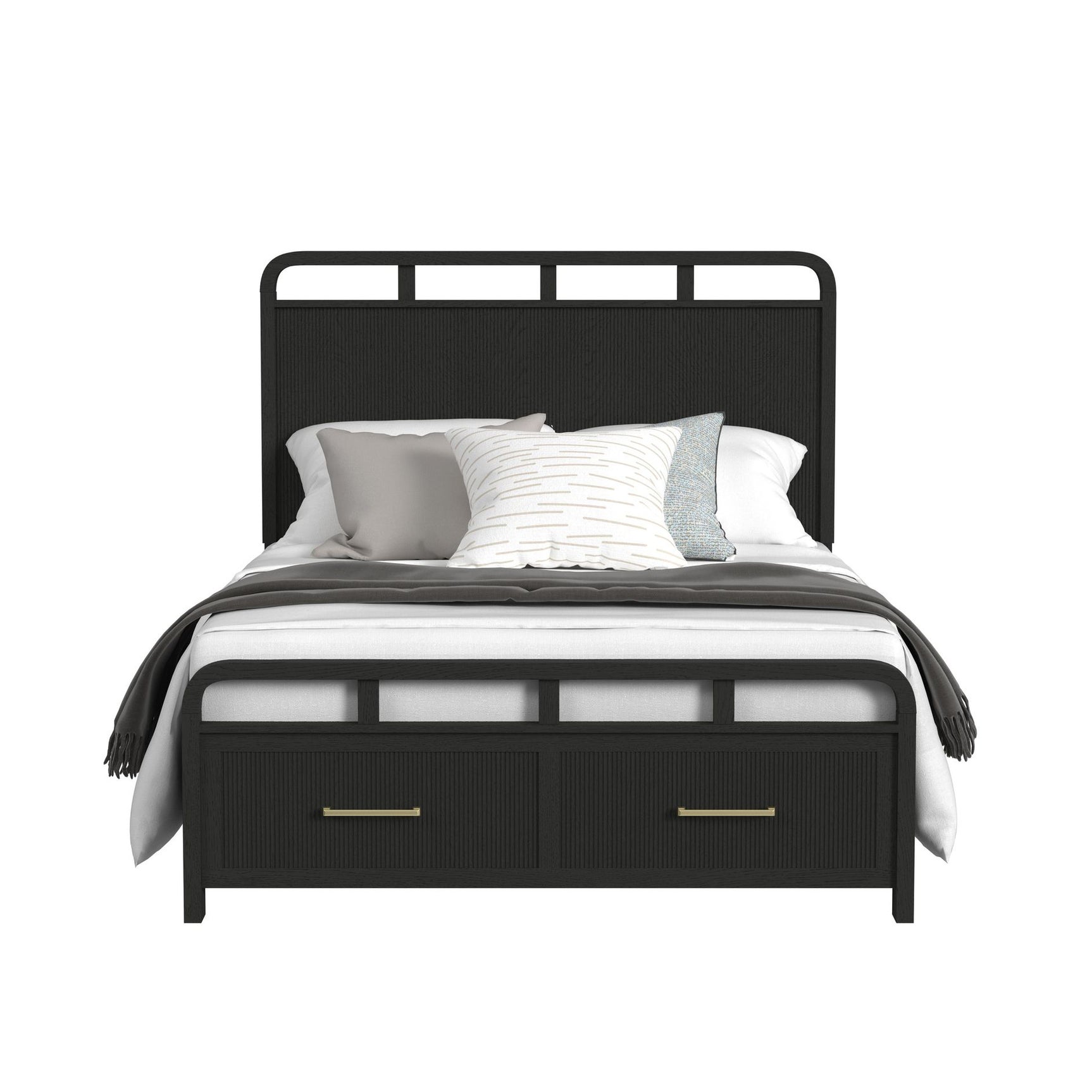 Ridgemont Full Storage Bed in Black with Grain