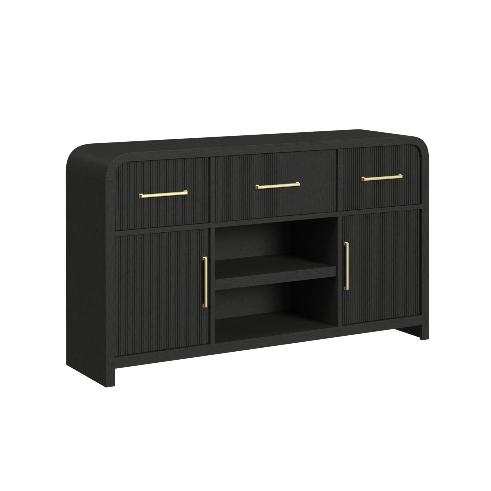Ridgemont Server in Black with Grain - Tampa Furniture Outlet
