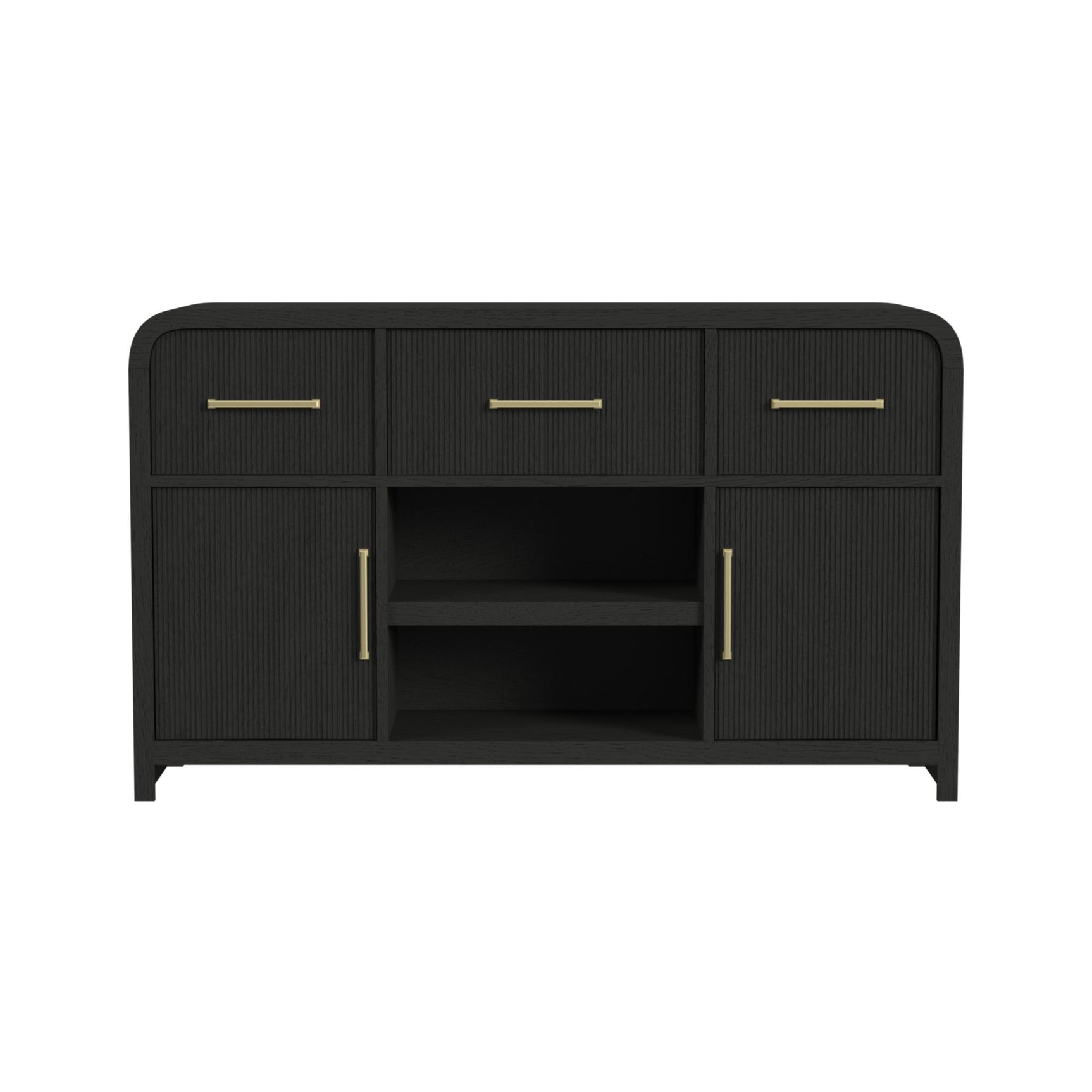 Ridgemont Server in Black with Grain - Tampa Furniture Outlet