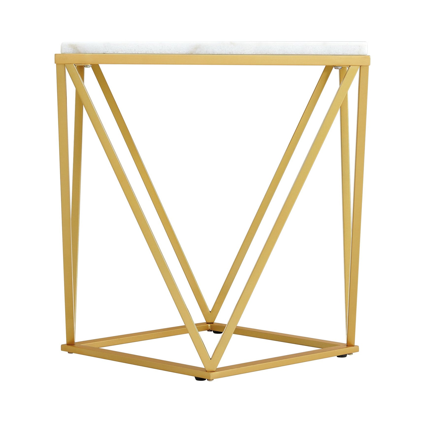 Riko Square End Table W/Gold Metal Leg