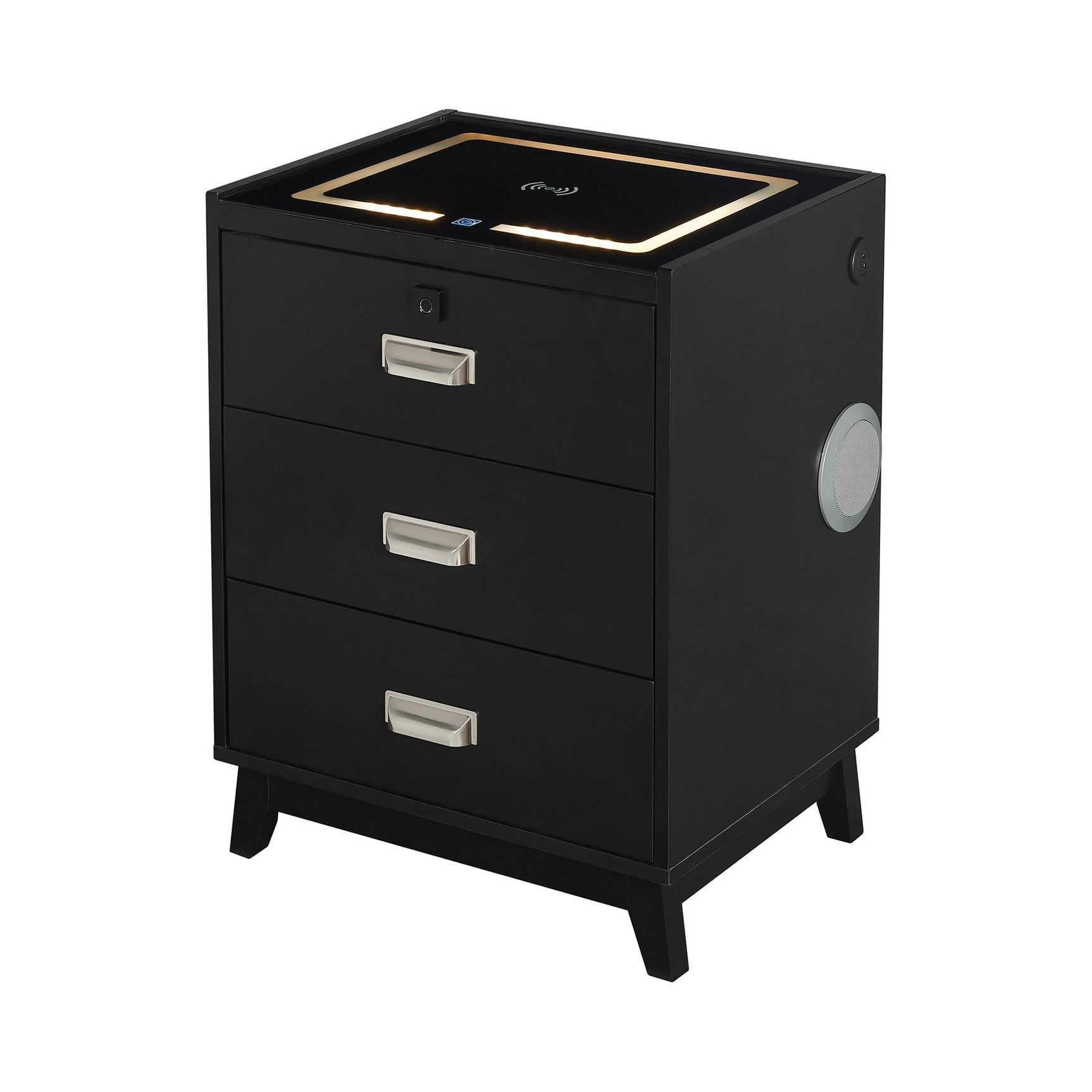 Rio Nightstand with Electronic Features in Black