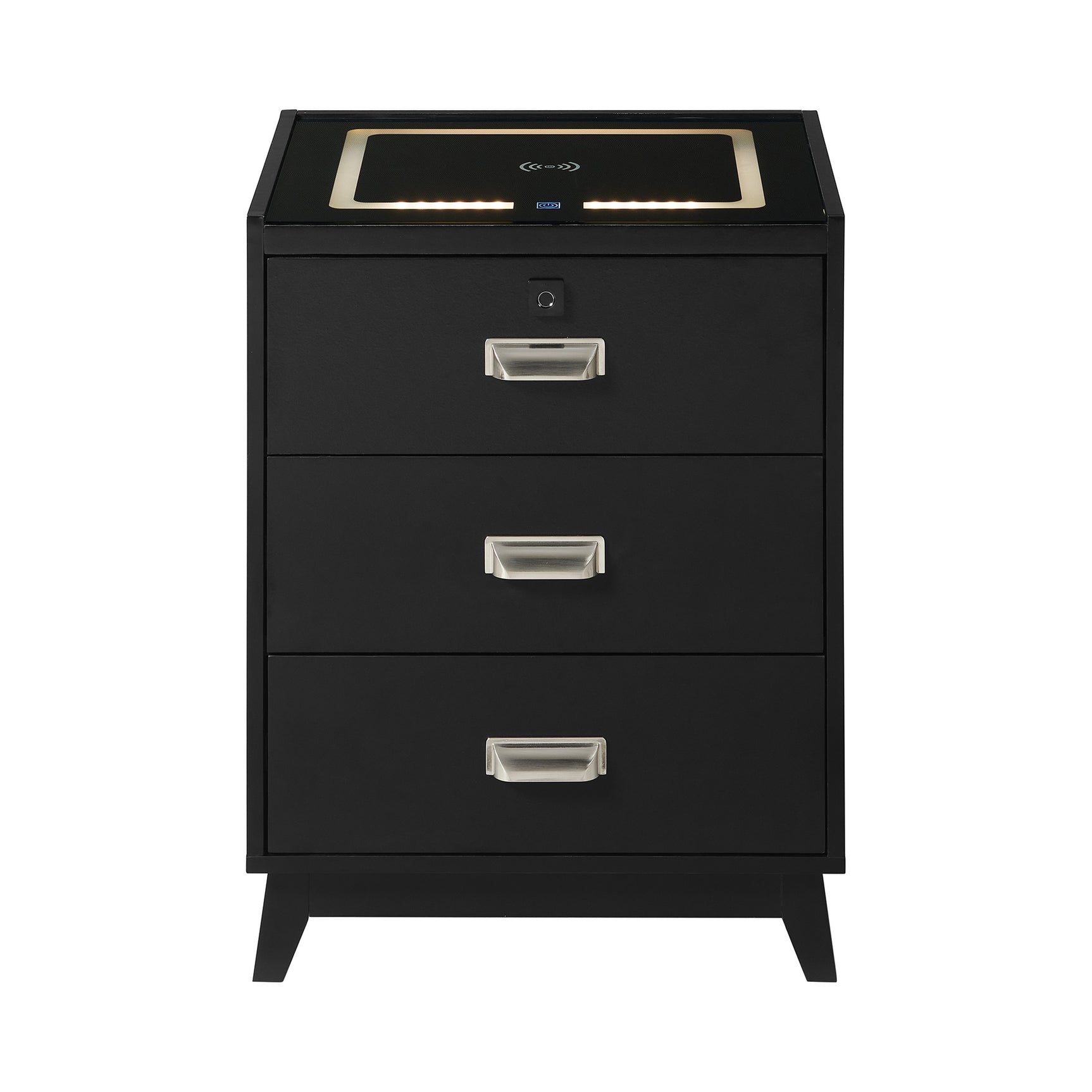 Rio Nightstand with Electronic Features in Black