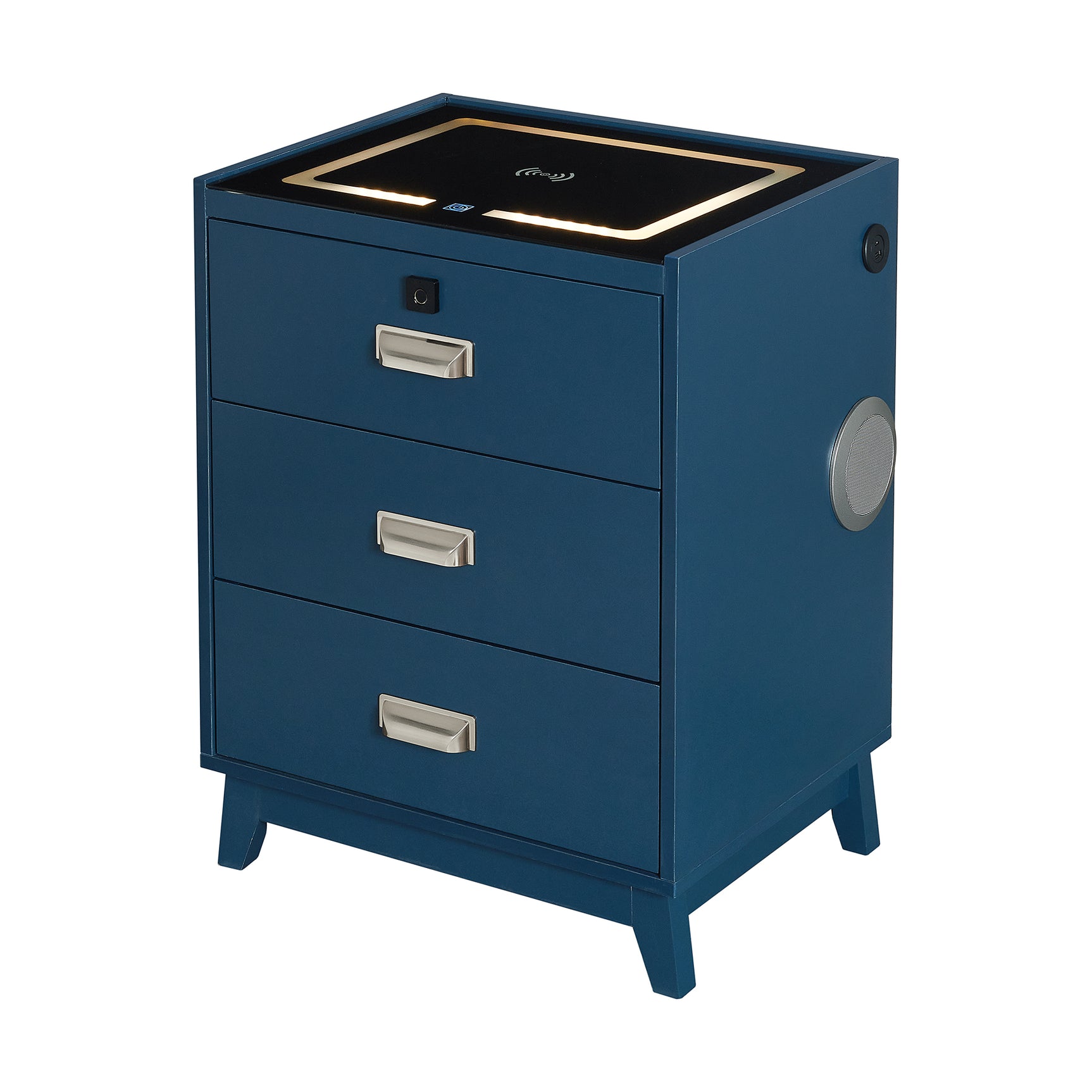Rio Nightstand with Electronic Features in Blue - Tampa Furniture Outlet