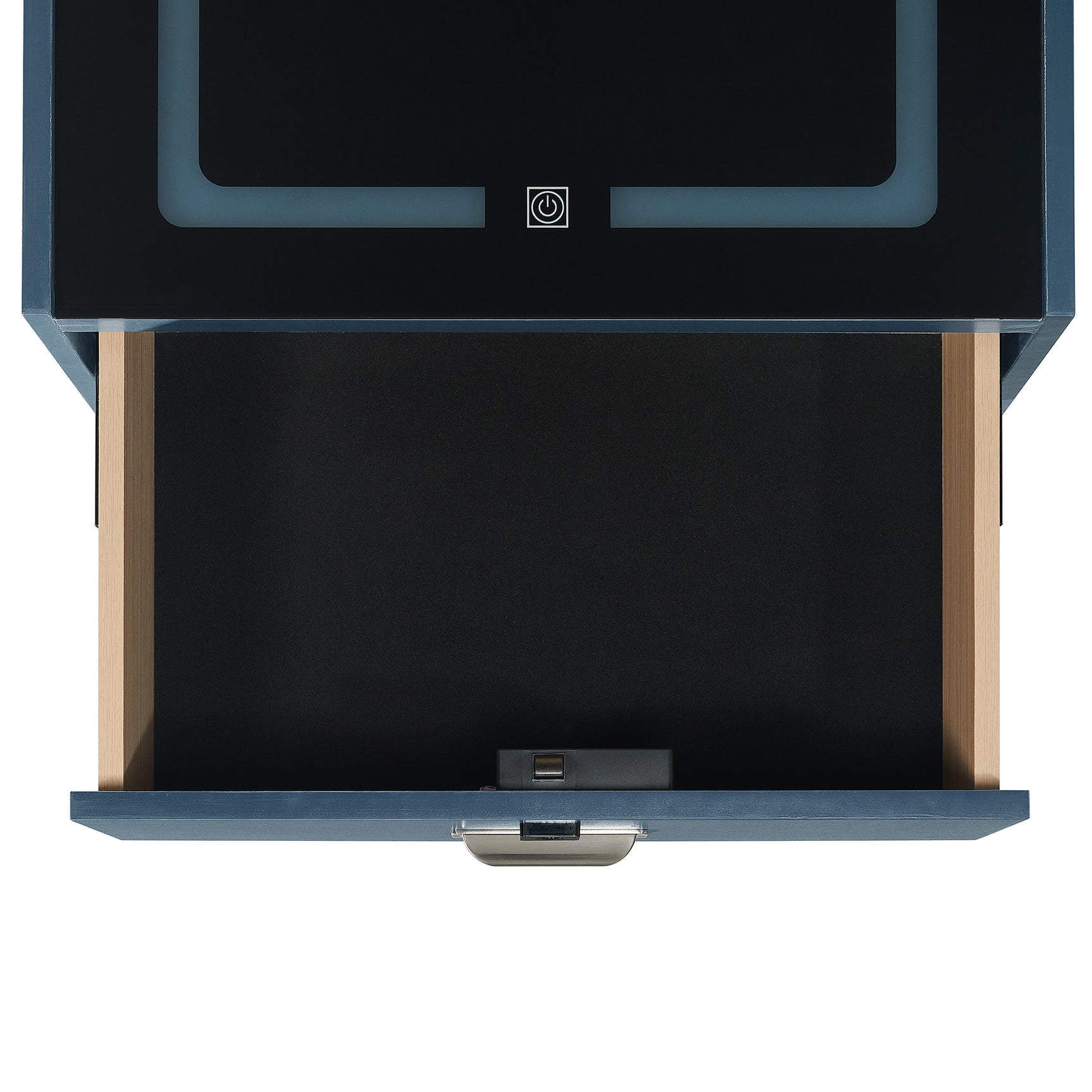 Rio Nightstand with Electronic Features in Blue