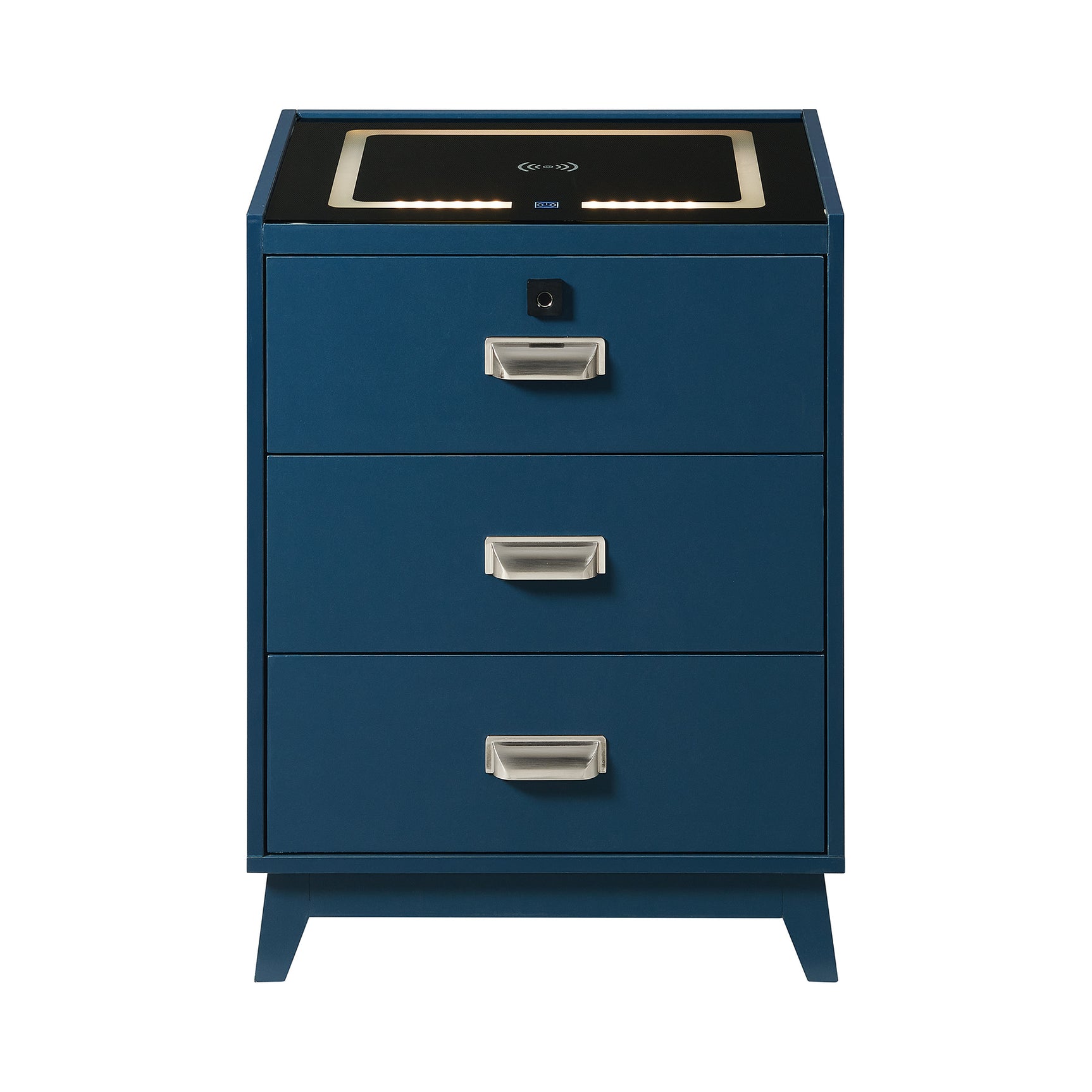 Rio Nightstand with Electronic Features in Blue