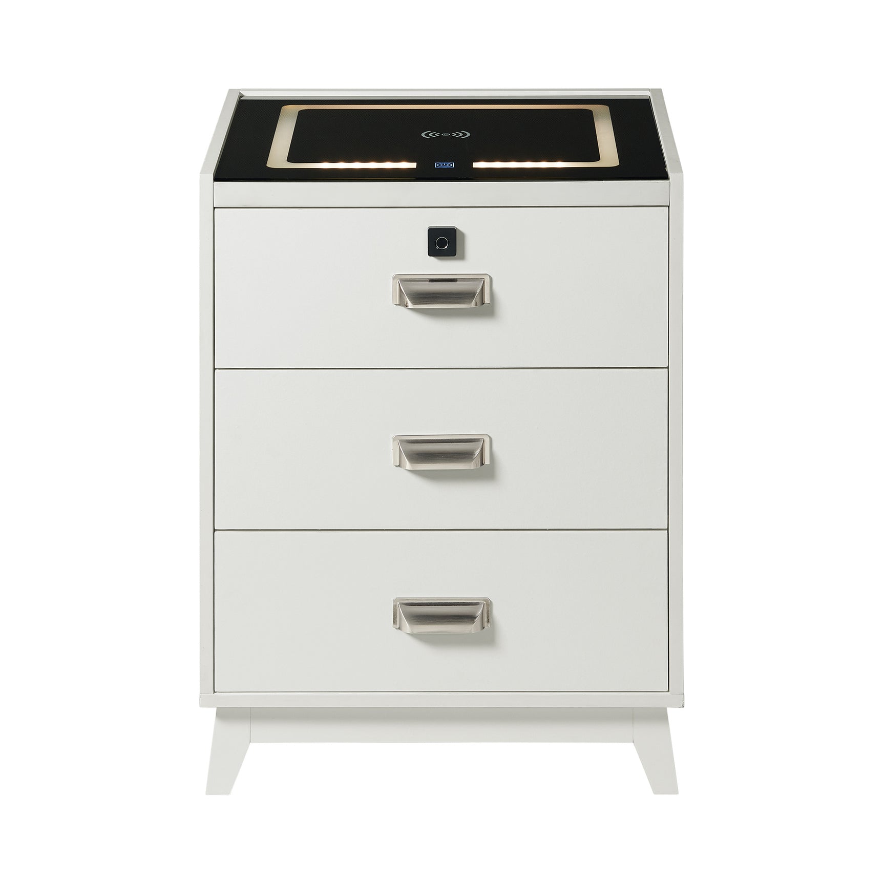 Rio Nightstand with Electronic Features in White