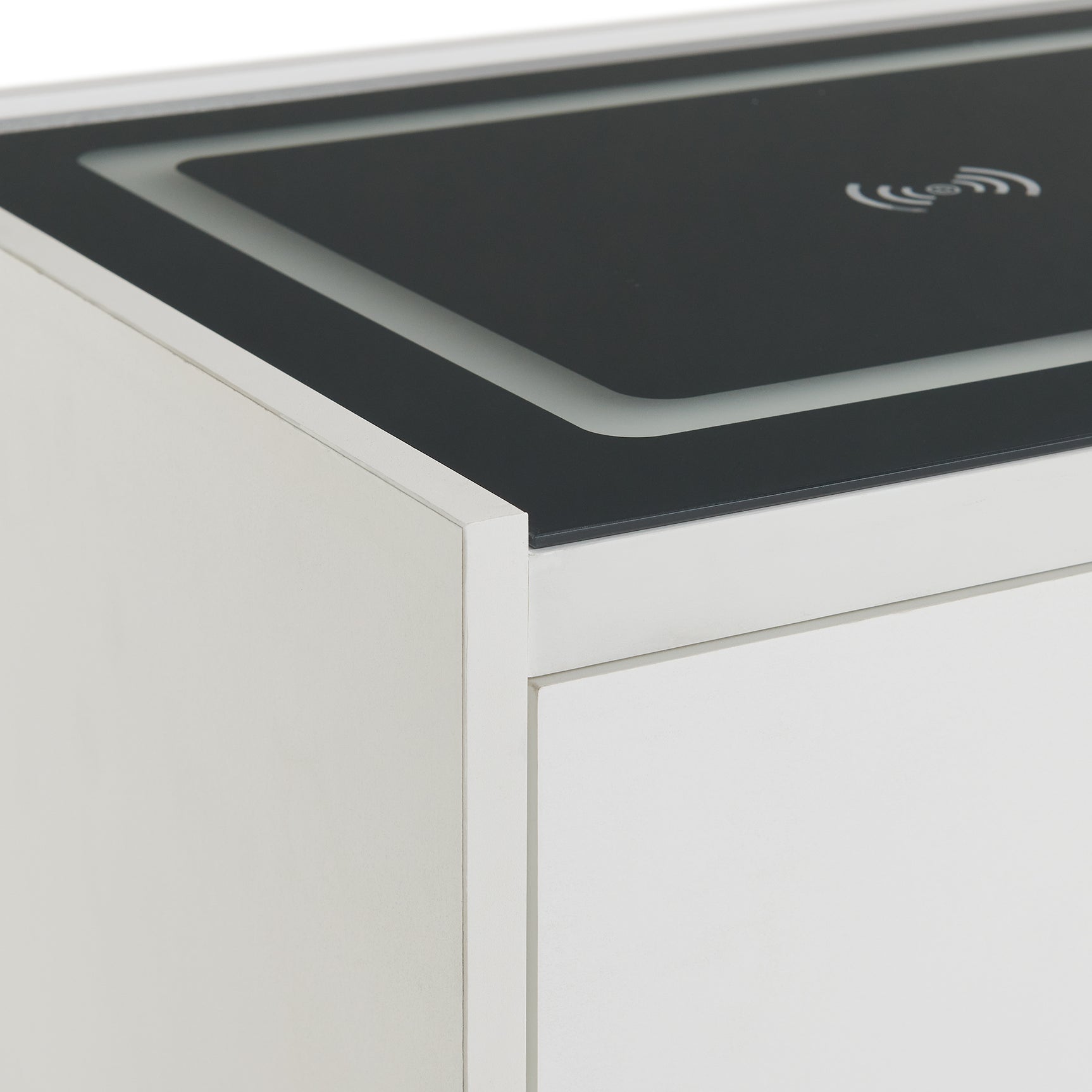 Rio Nightstand with Electronic Features in White - Tampa Furniture Outlet