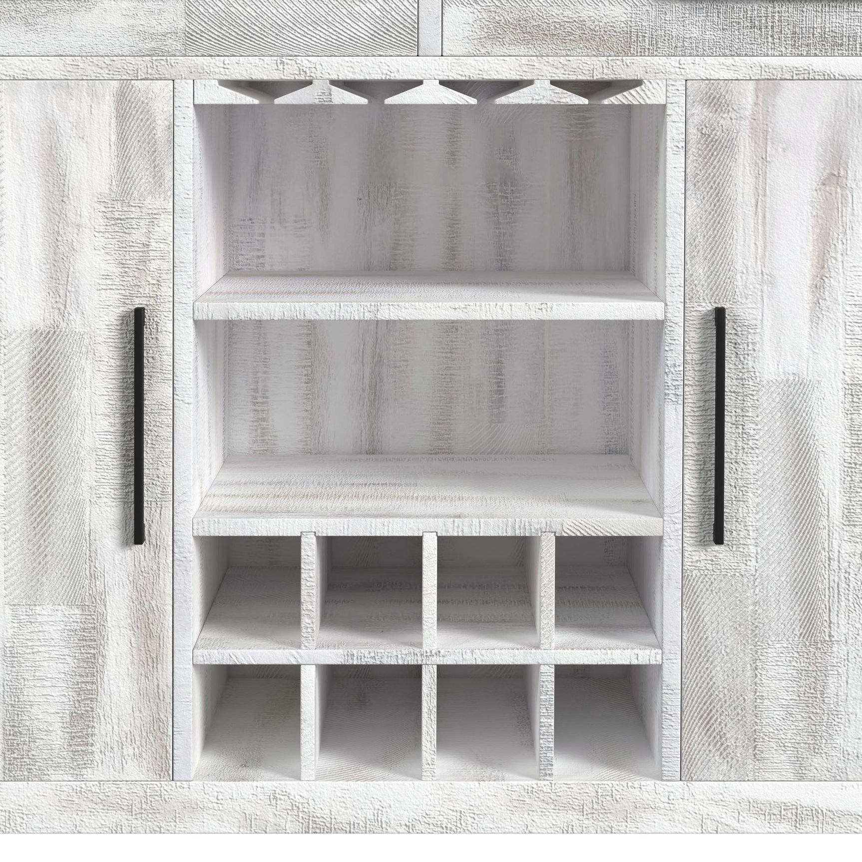 Rogen Rustic Bar Table with Ice Tray, USB and Power in Rustic White - Tampa Furniture Outlet