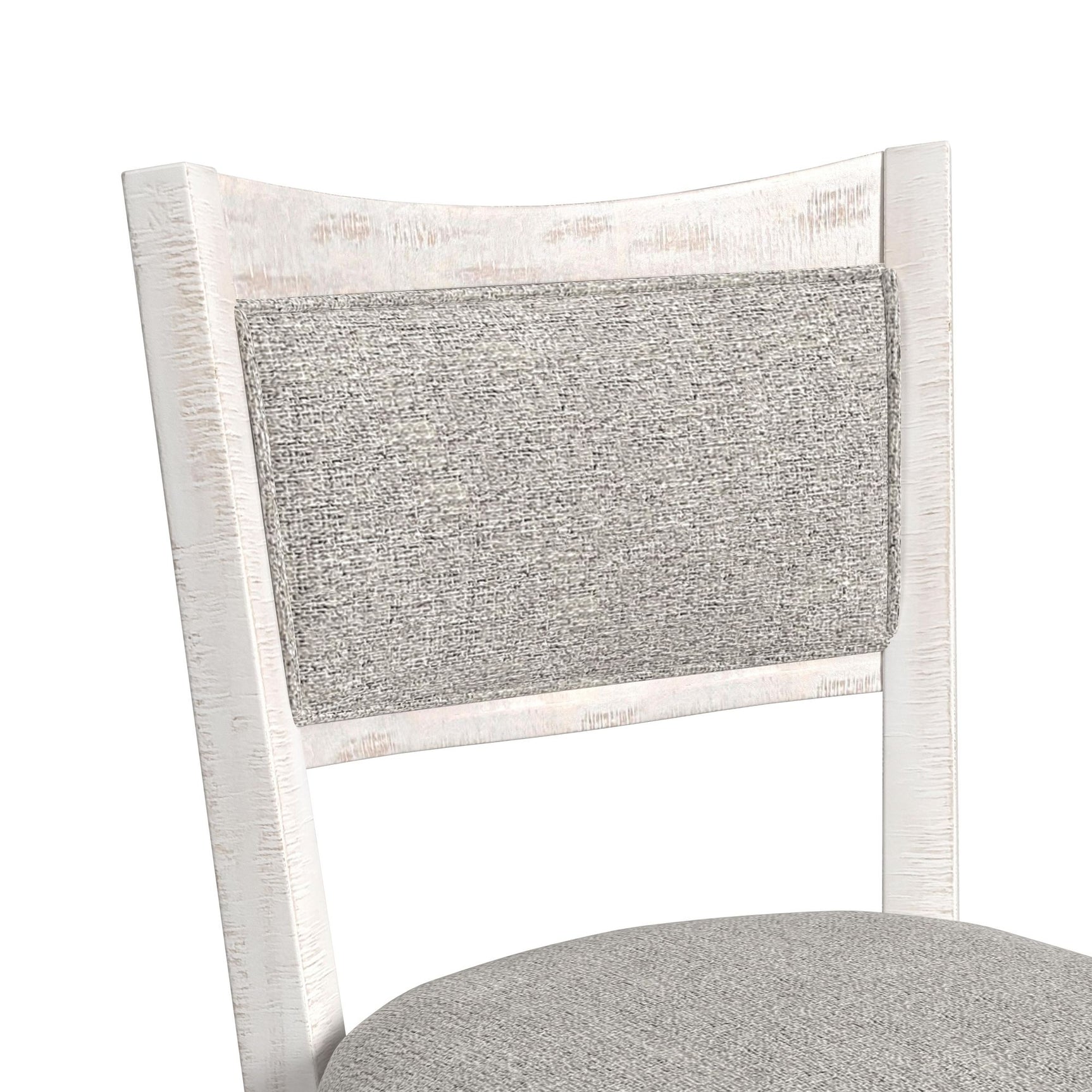 Rogen Rustic Swivel Bar Stool with Grey Fabric in Rustic White (2 Per Carton) - Tampa Furniture Outlet