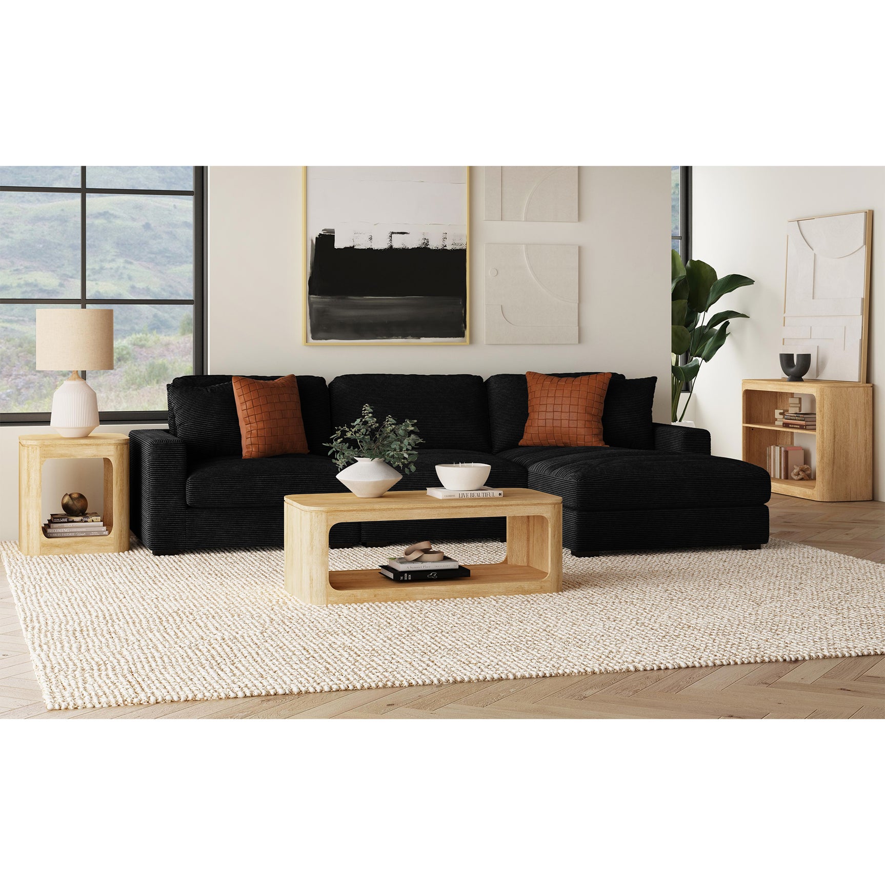Rosalie Sofa Table in Natural – SKU T-16860-6-ST | Elements
