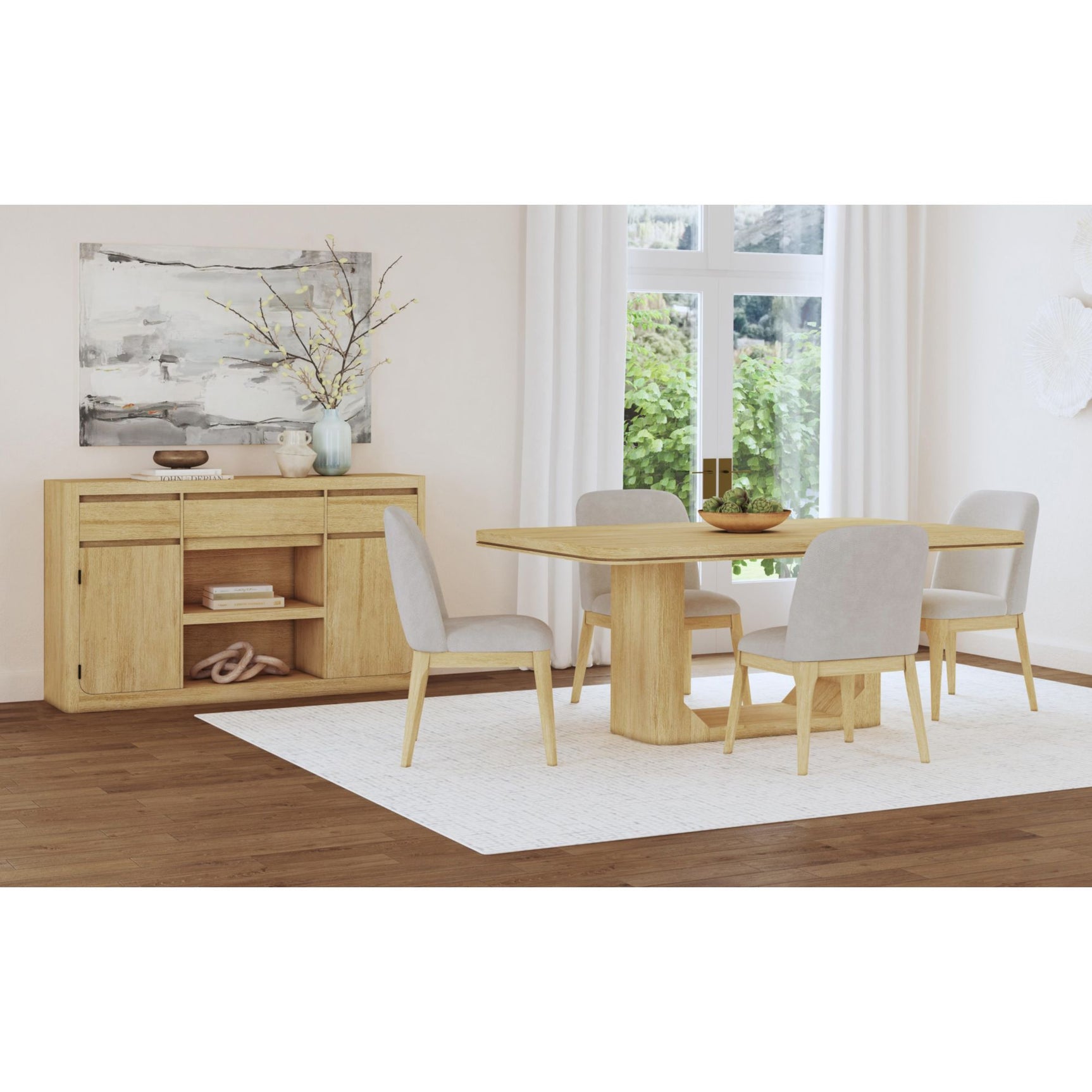 Rosalie 72" Rectangular Dining Table in Natural – SKU D-16860-6-DT | Elements