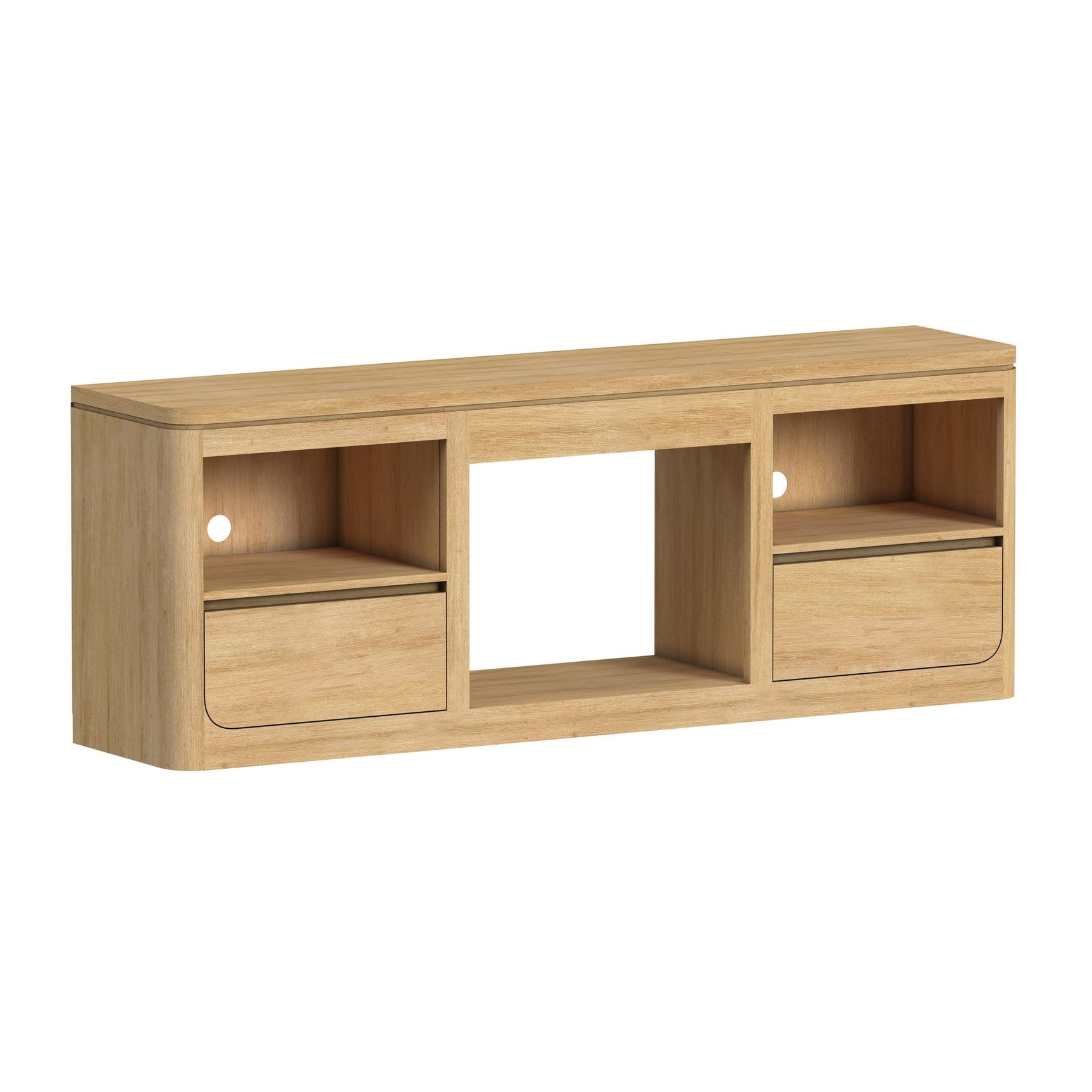 Rosalie 71" TV Console without Fireplace Insert in Natural - Tampa Furniture Outlet
