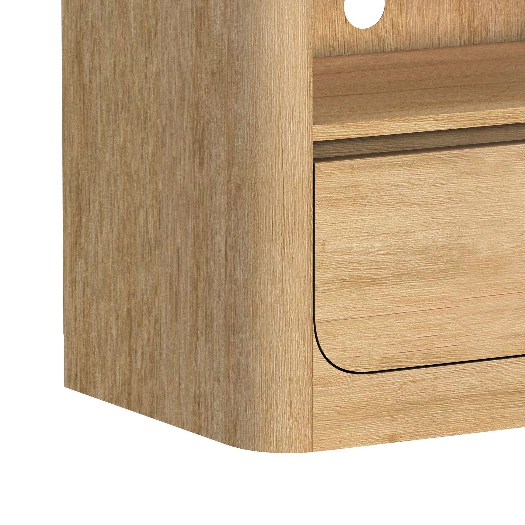 Rosalie 71" TV Console without Fireplace Insert in Natural