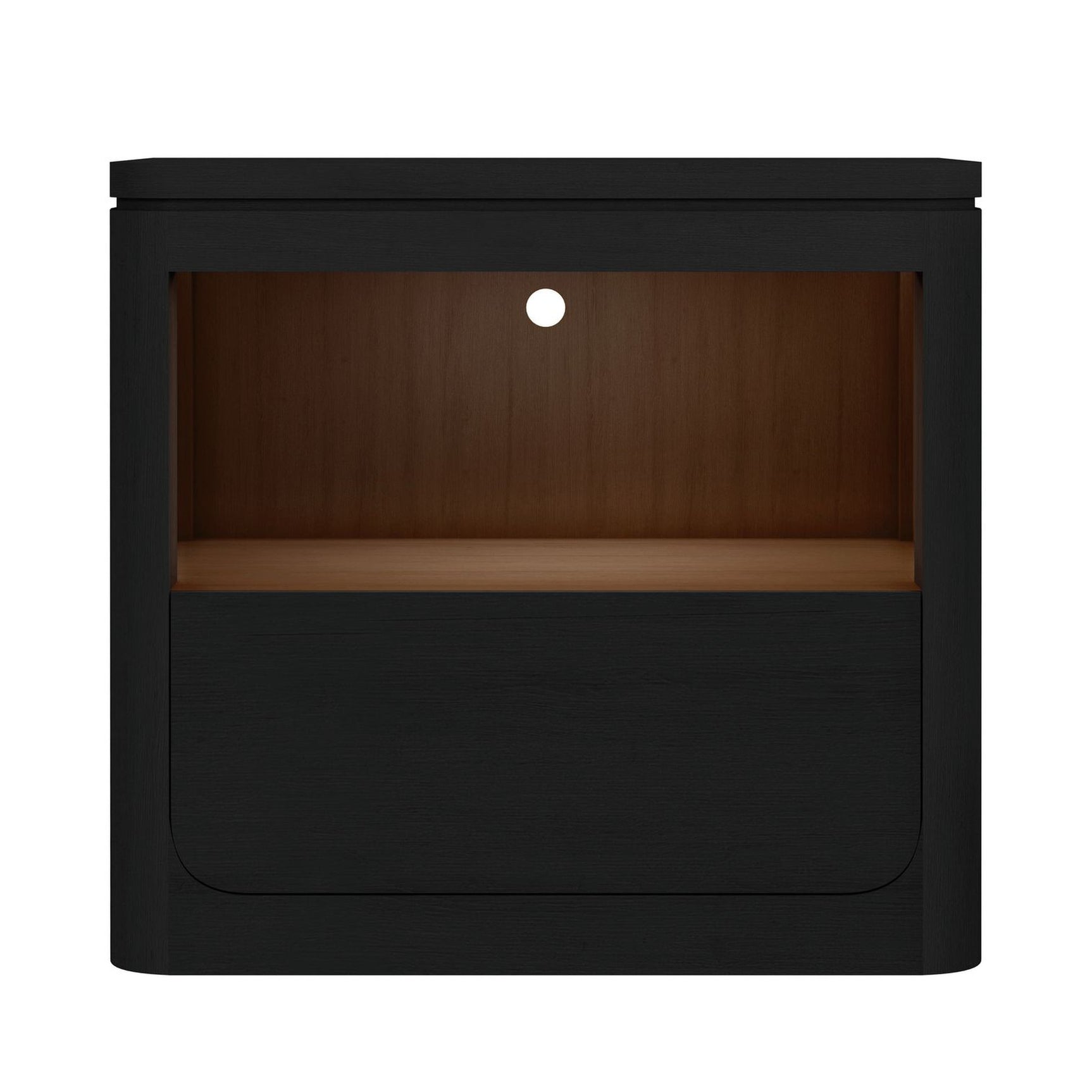 Rosalie Nightstand with USB and LED in Black